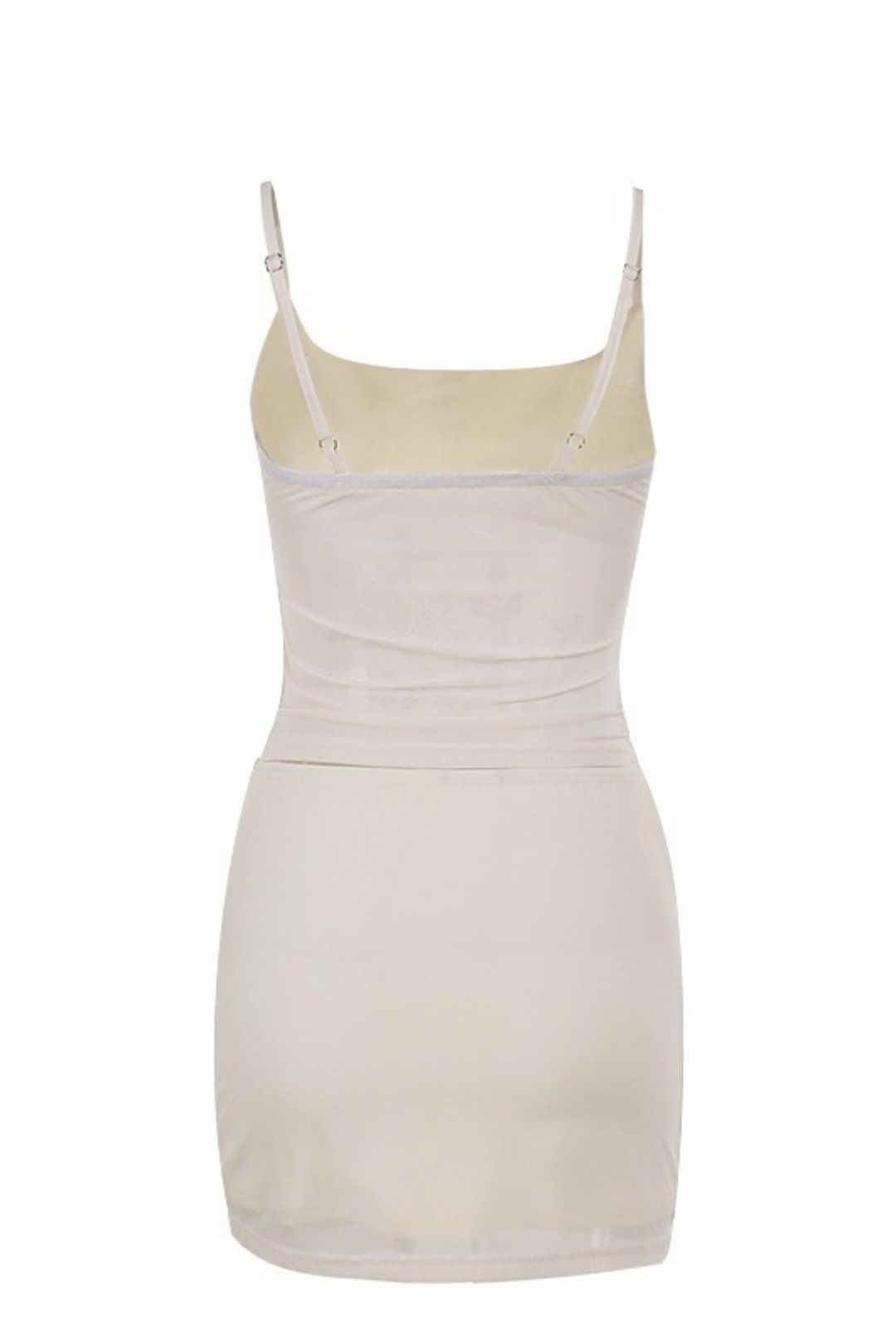 Elegant Casual Slim Fit Rhinestone Camisole Top And Skirt Set