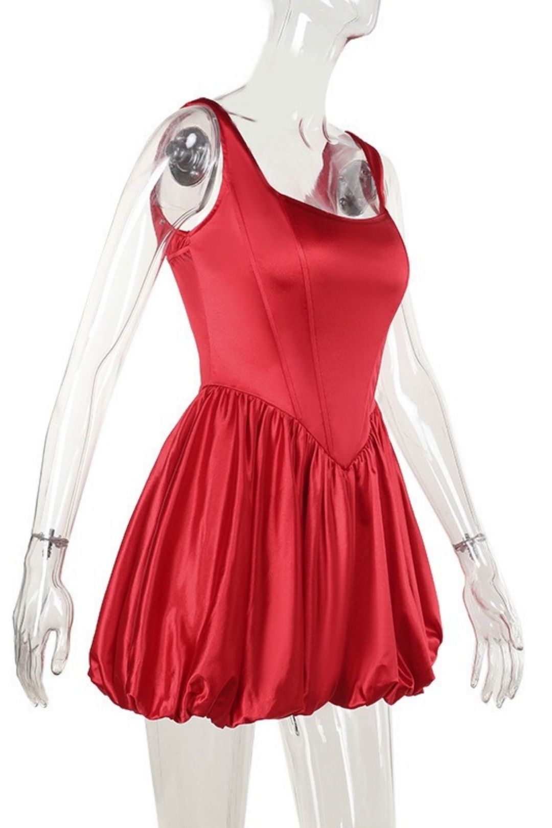 Elegant Slim Fit Waist-cinching Floral Tulle Dress