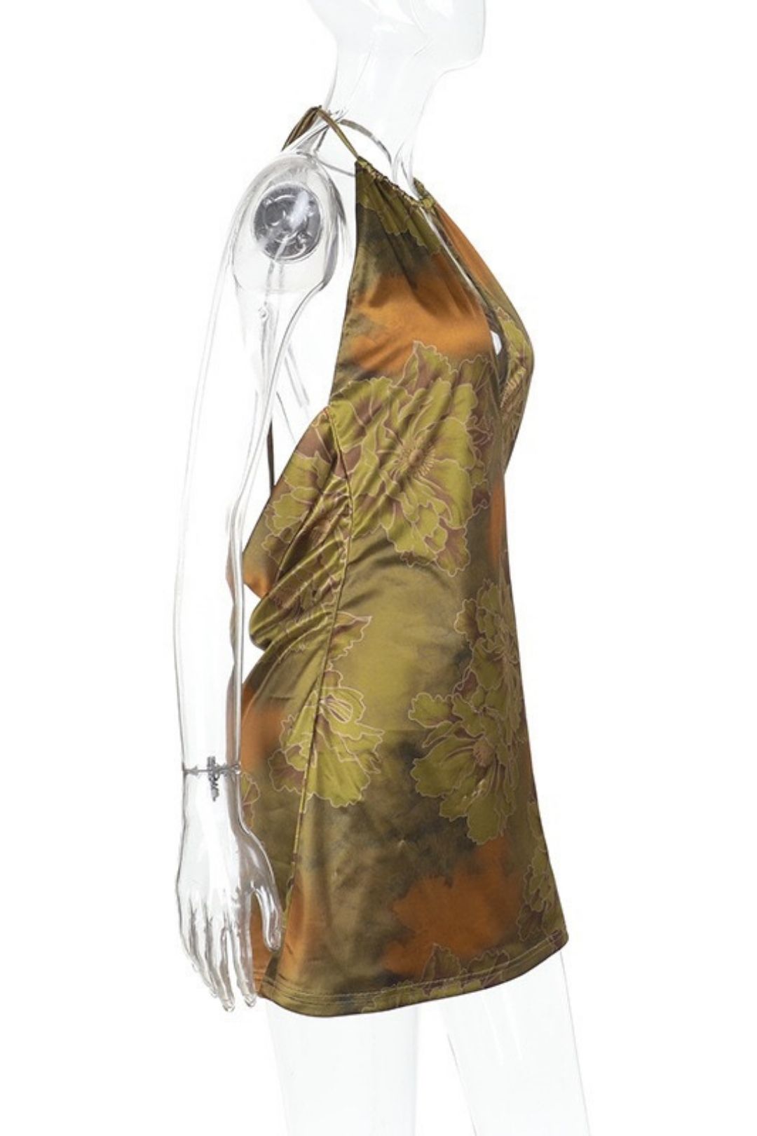 Sexy Backless Floral Print Halter Neck Dress