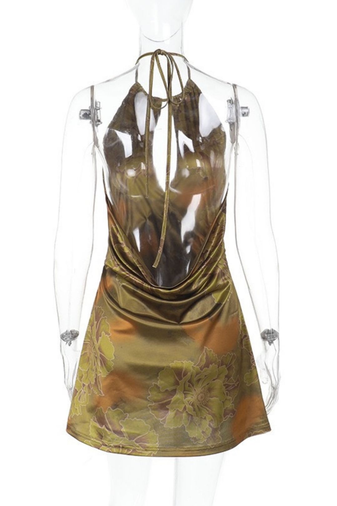 Sexy Backless Floral Print Halter Neck Dress