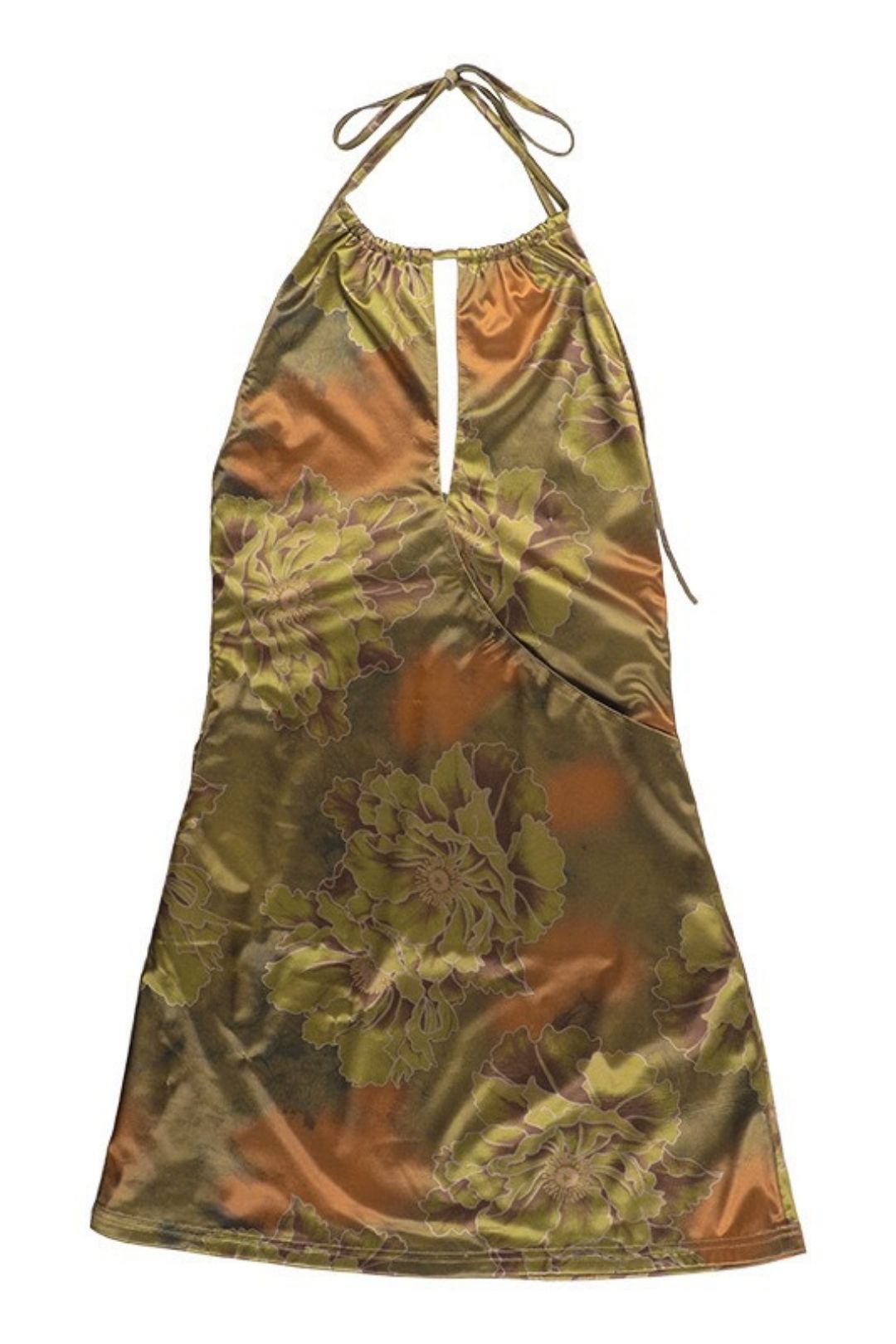 Sexy Backless Floral Print Halter Neck Dress