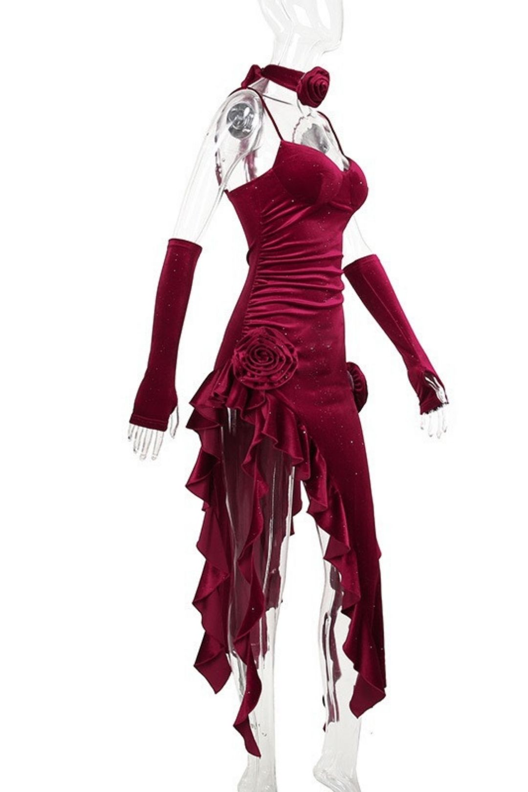 Slip Dress With Flowy Ribbon And Sleeves - Unique Design Dress