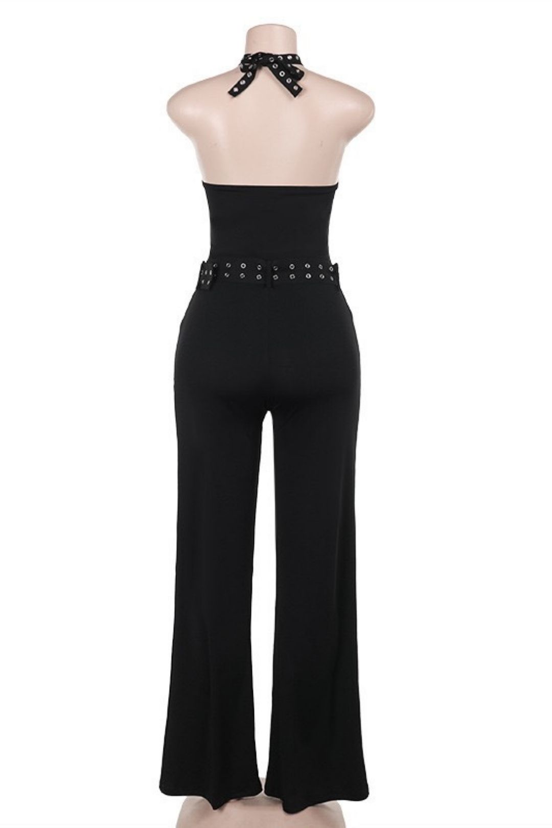 Elegant Slim Fit Eyelet Strappy Sexy Jumpsuit