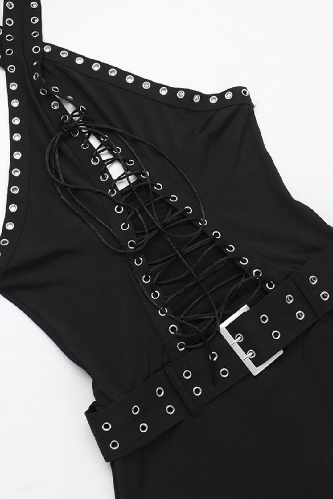 Elegant Slim Fit Eyelet Strappy Sexy Jumpsuit