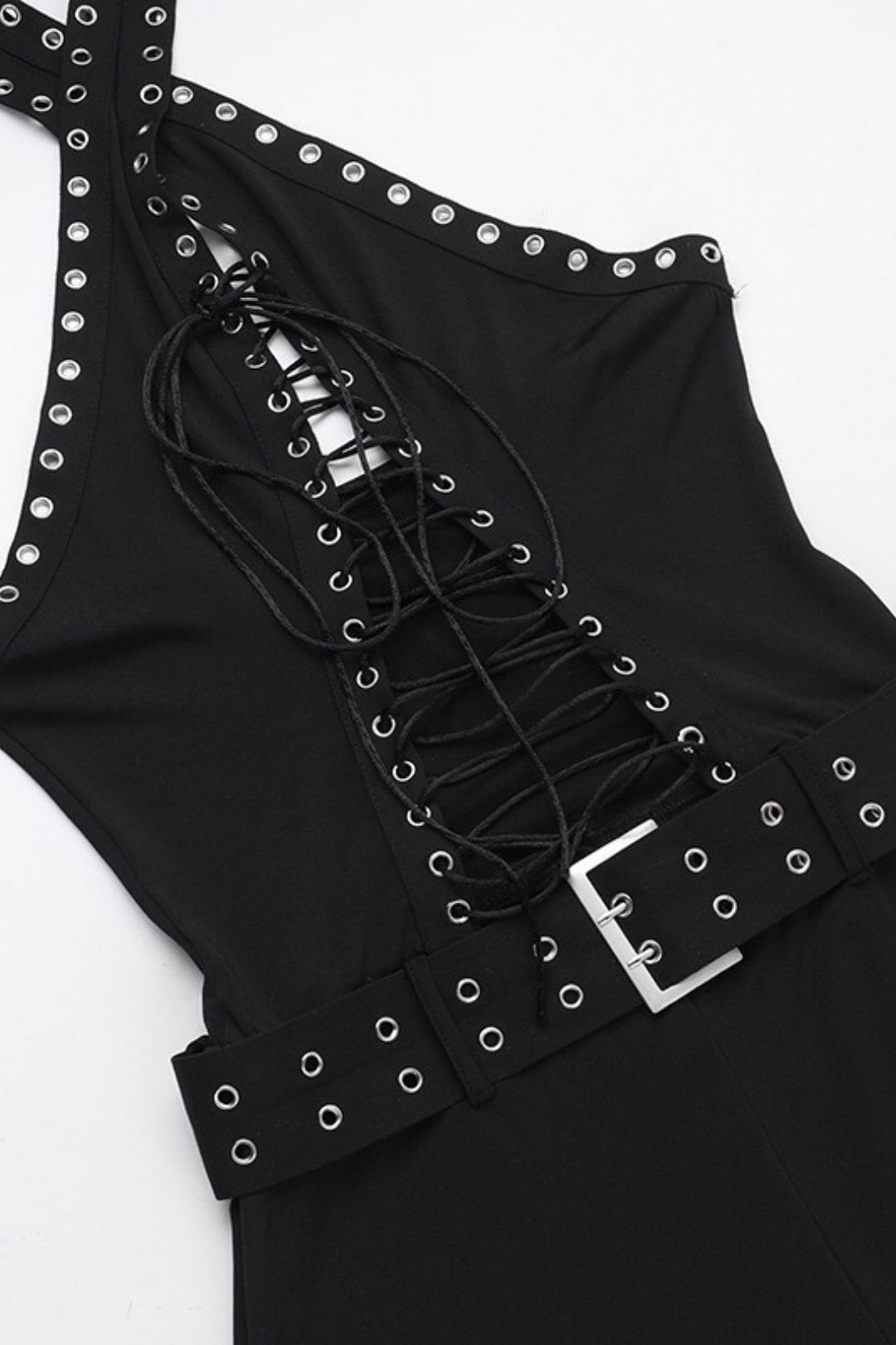 Elegant Slim Fit Eyelet Strappy Sexy Jumpsuit