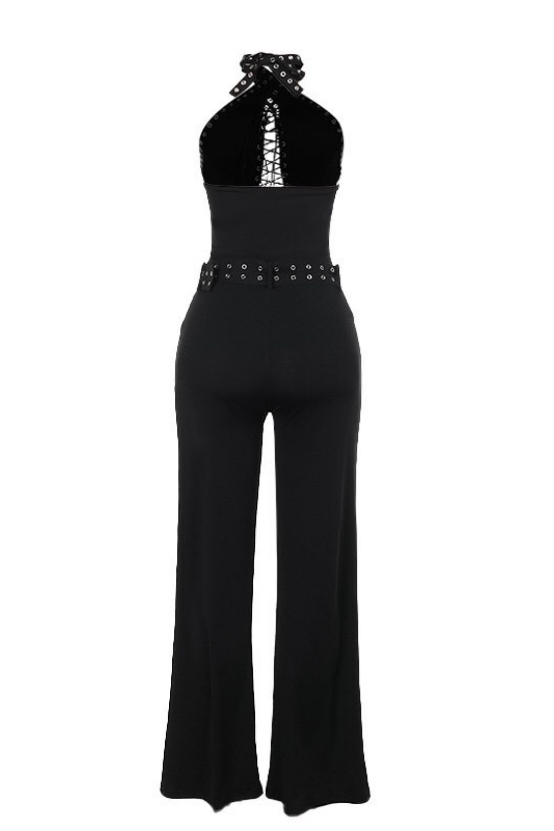 Elegant Slim Fit Eyelet Strappy Sexy Jumpsuit
