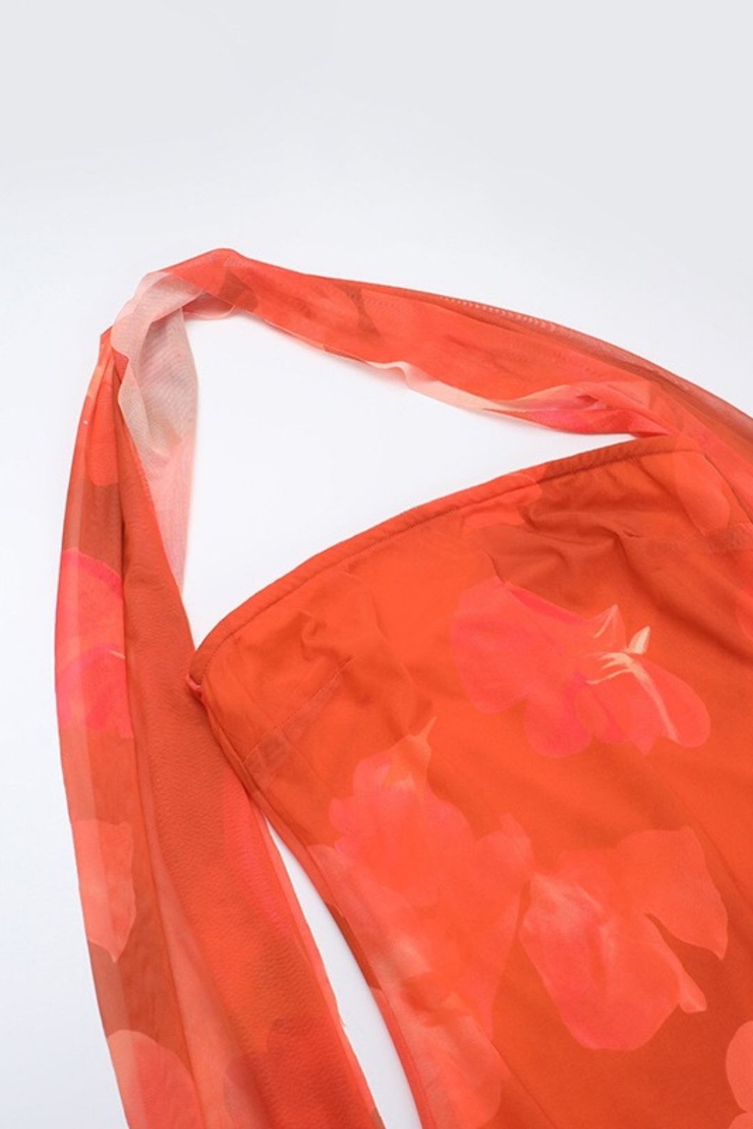 Sexy Strapless Ribbon Mesh Print Long Dress