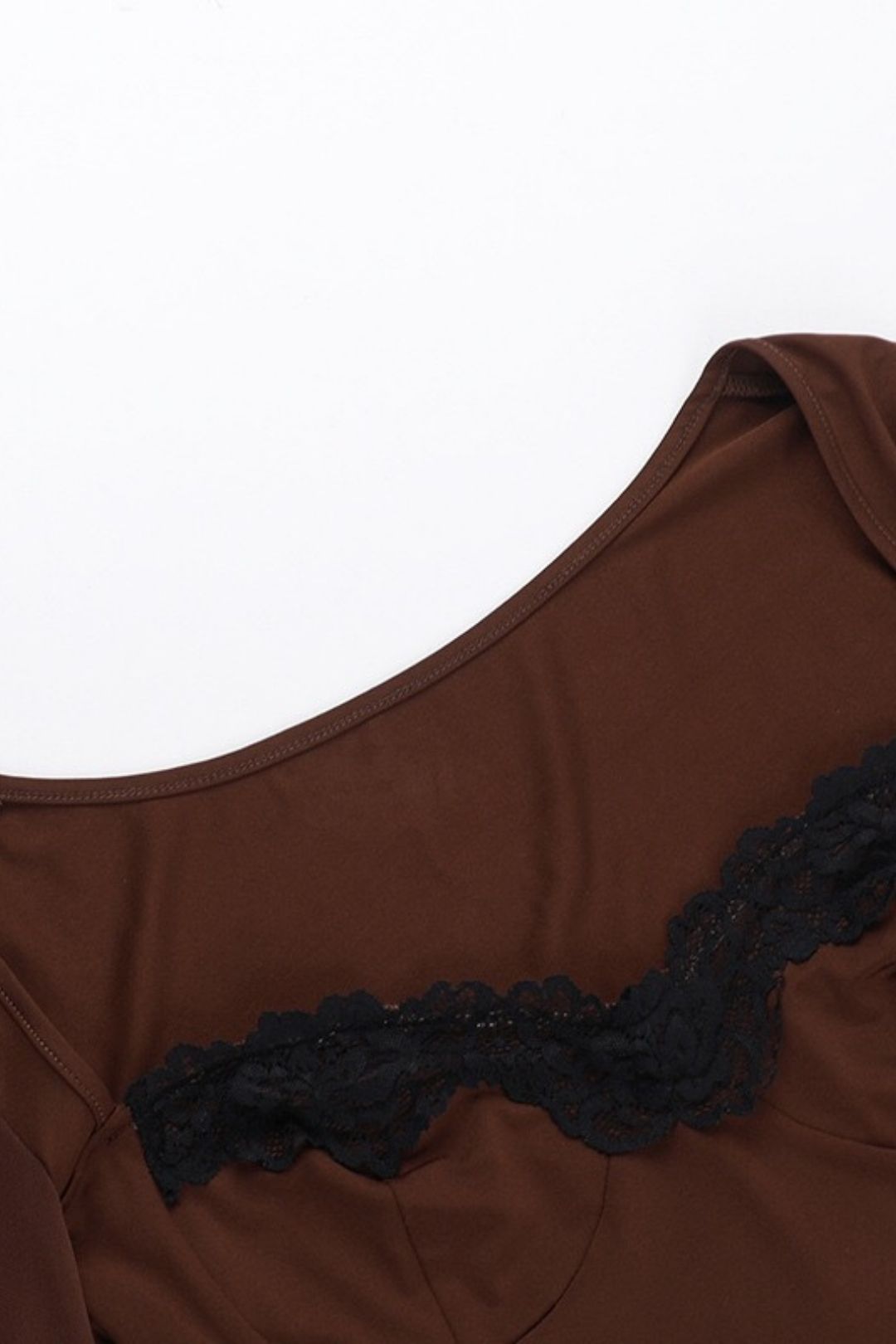 Long-sleeved Lace Trim Bodycon Mini Dress