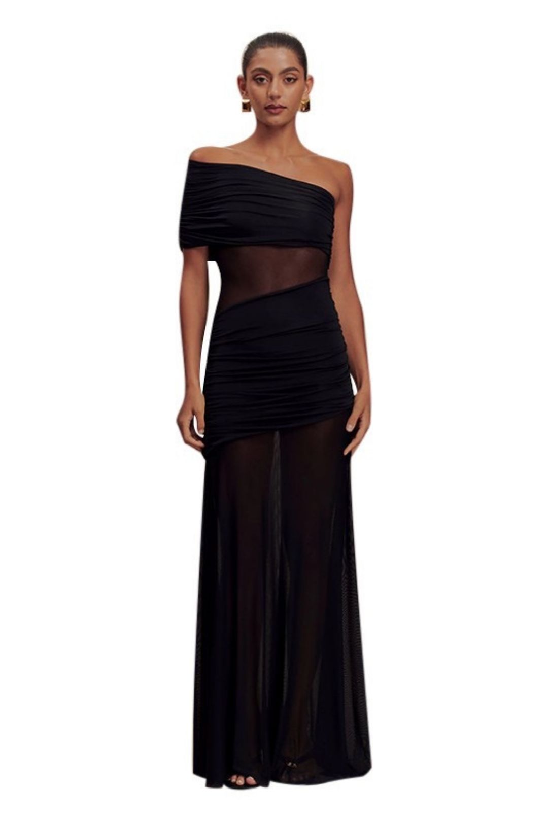 Sexy Long Patchwork Strapless Dress