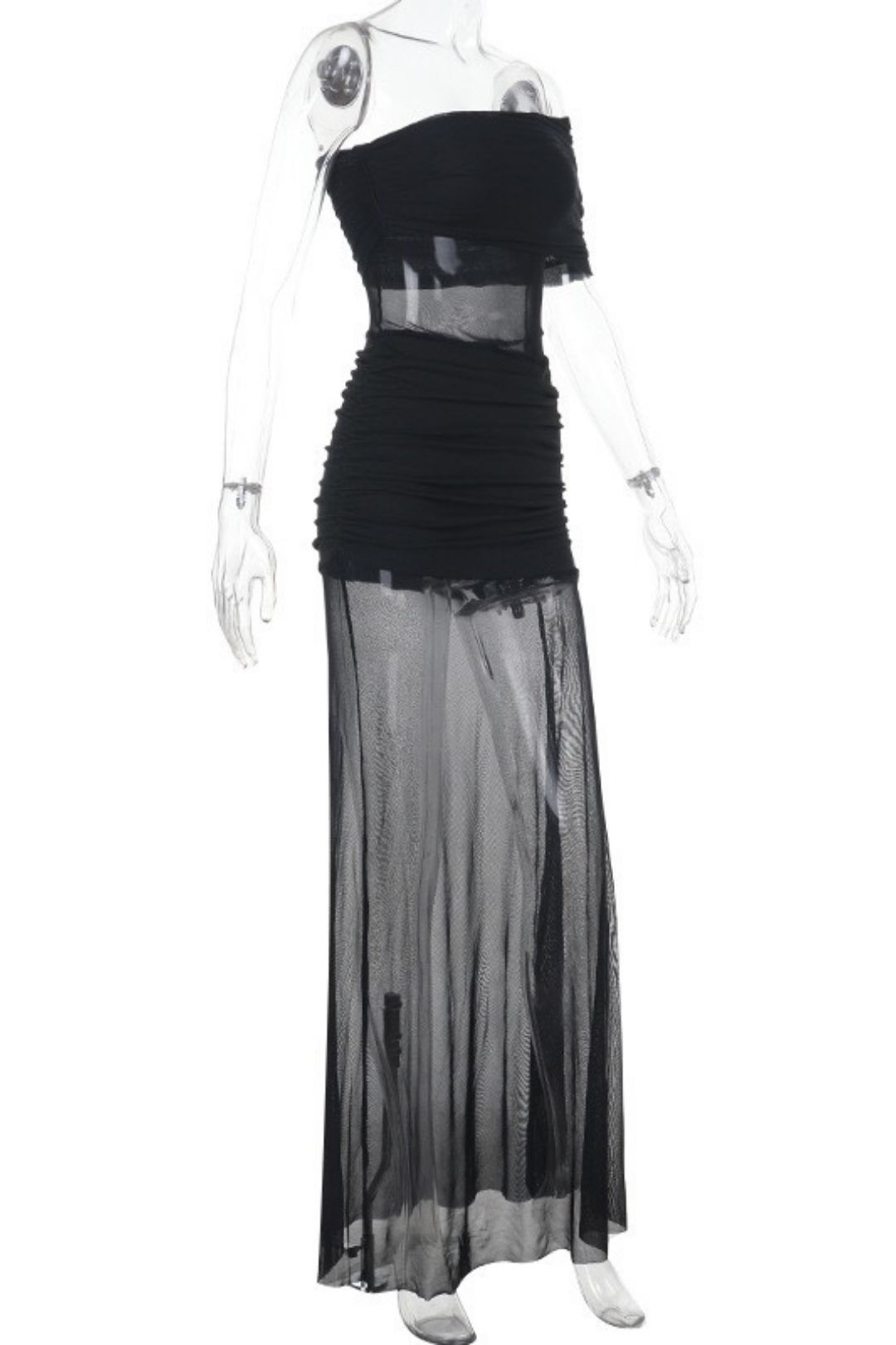 Sexy Long Patchwork Strapless Dress