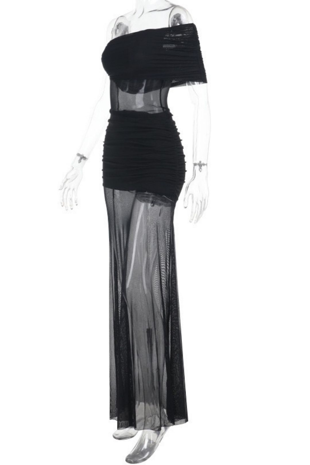 Sexy Long Patchwork Strapless Dress