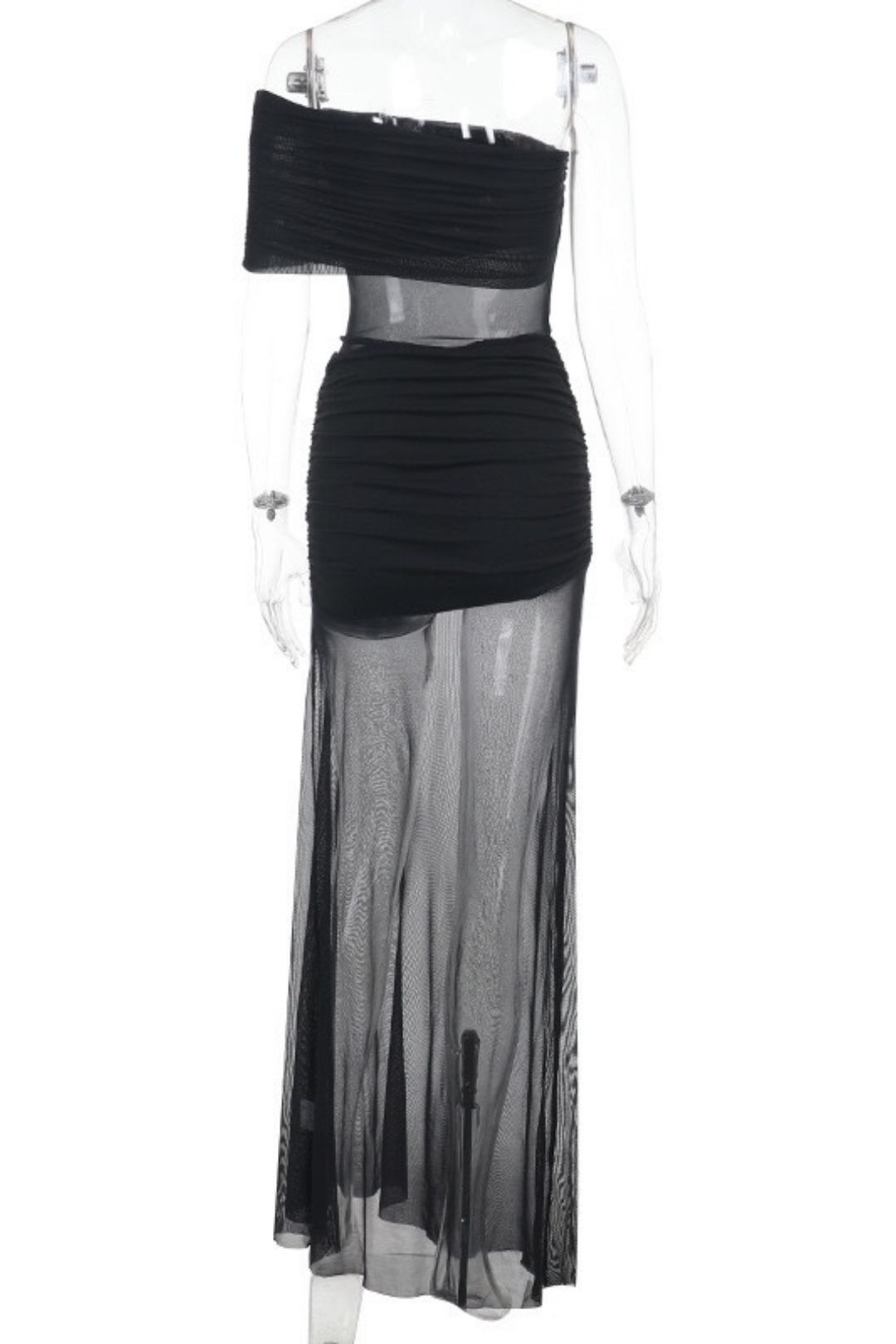 Sexy Long Patchwork Strapless Dress