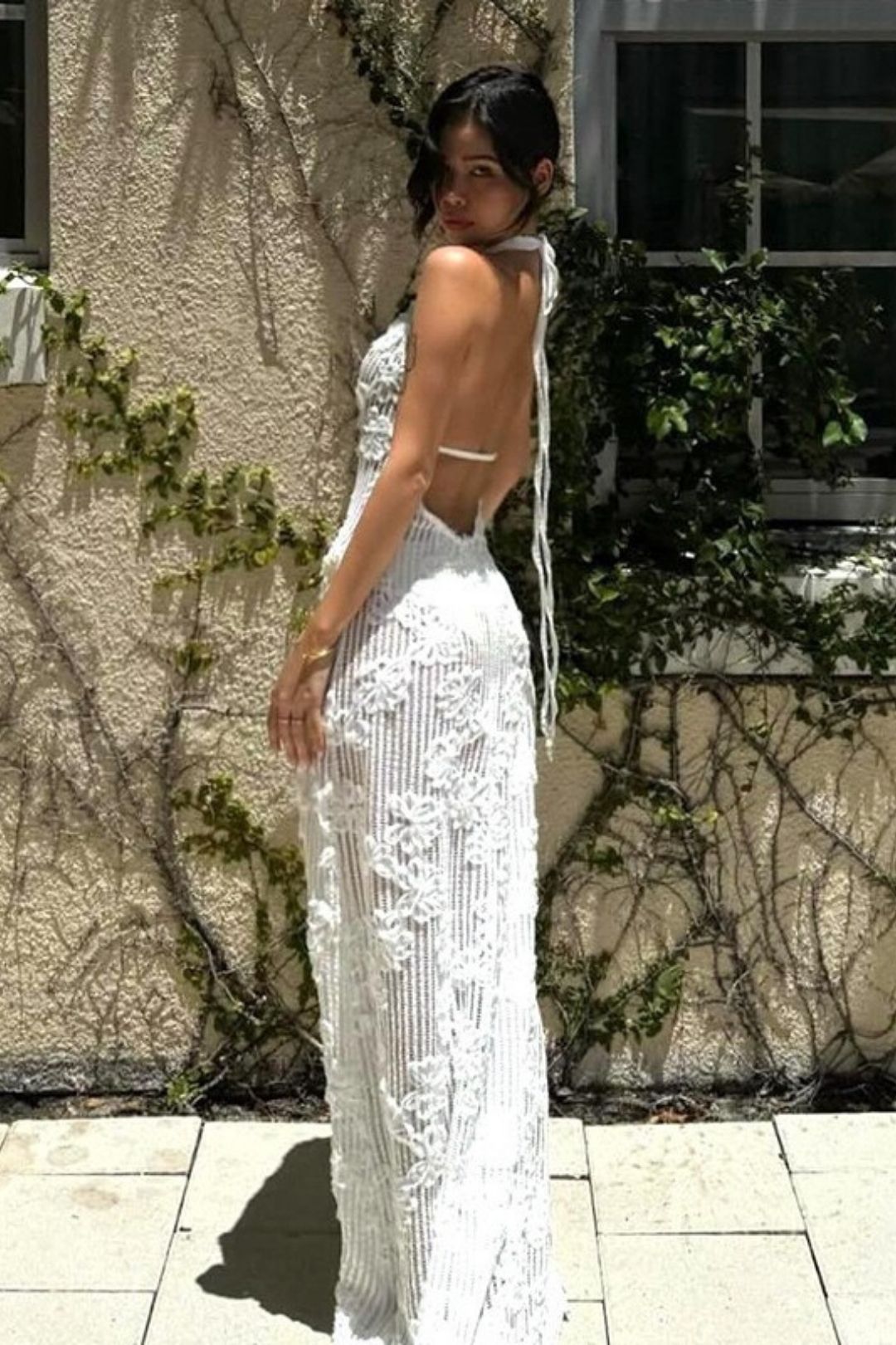 Tube Top Jacquard Material Halterneck Seaside Dress