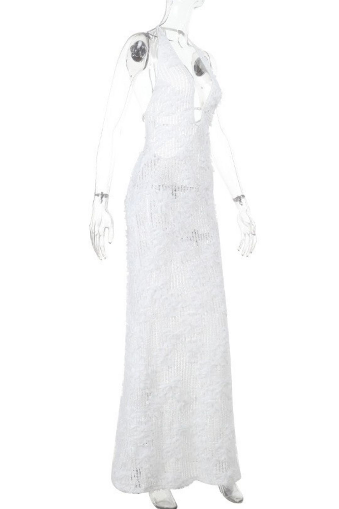 Tube Top Jacquard Material Halterneck Seaside Dress