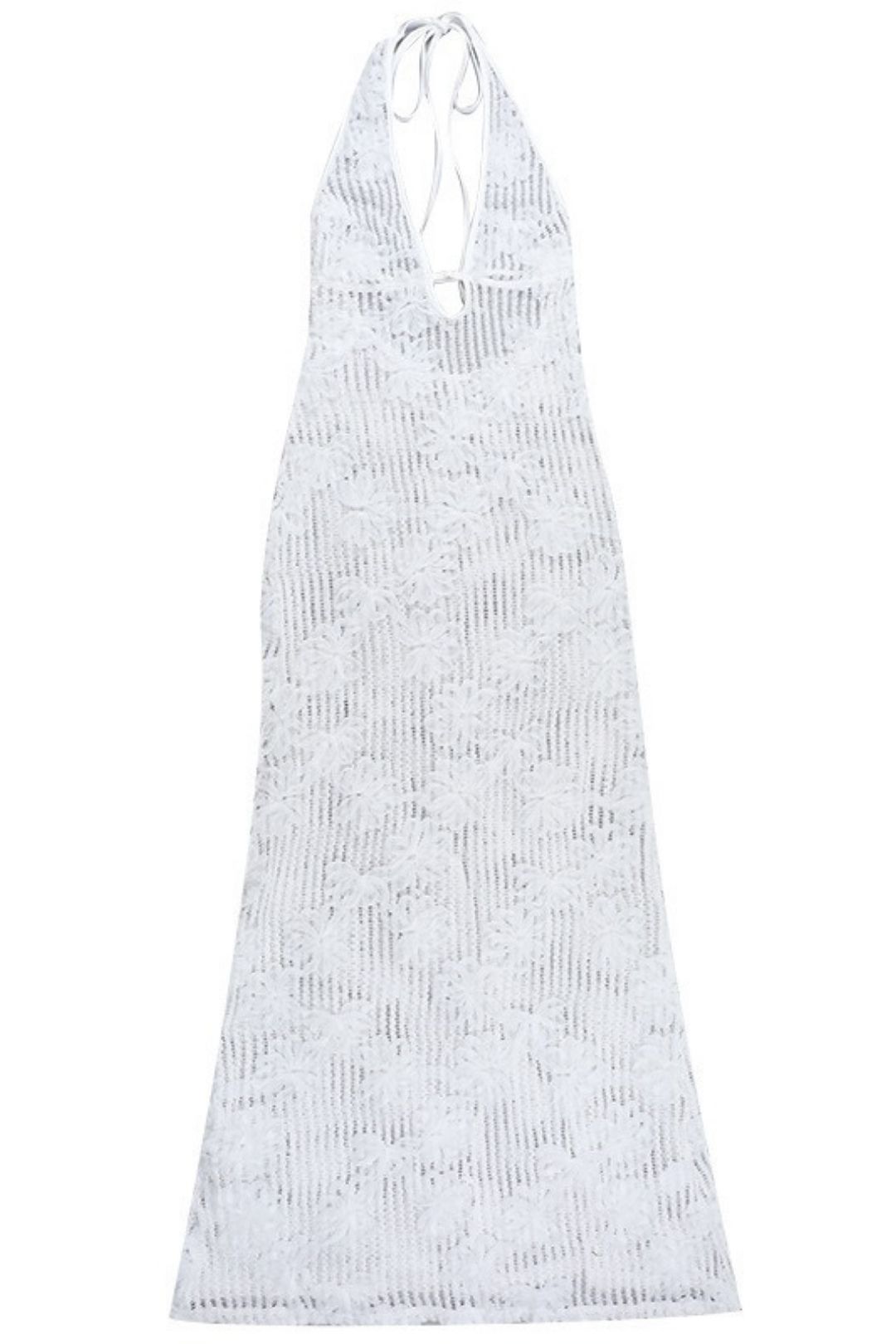 Tube Top Jacquard Material Halterneck Seaside Dress