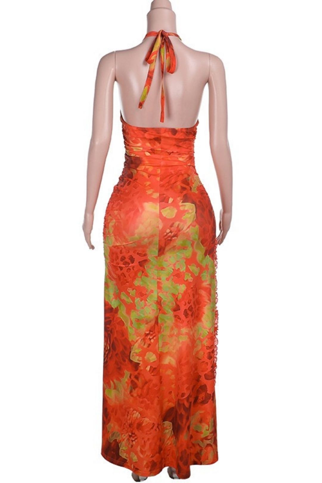 Sexy Slim Printed Printed Slit Holiday Dress