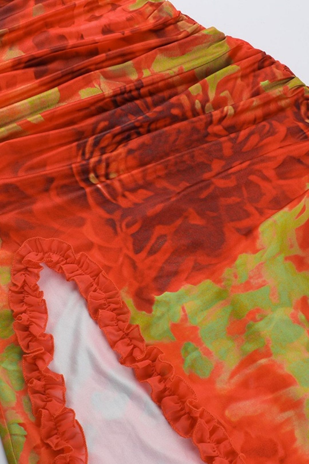 Sexy Slim Printed Printed Slit Holiday Dress