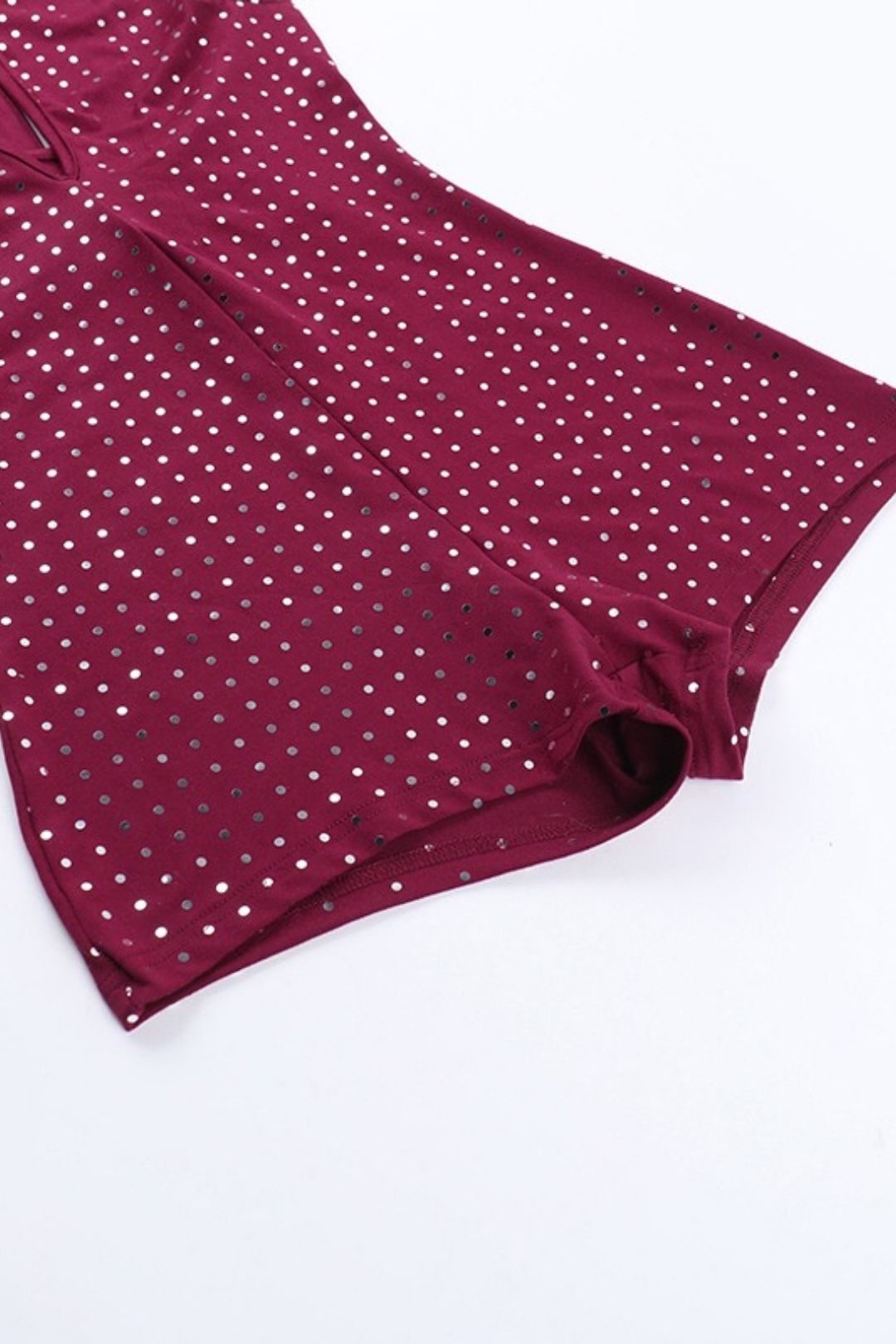 Sexy Slim Fit Broken Diamond Rhinestone Deep V Jumpsuit