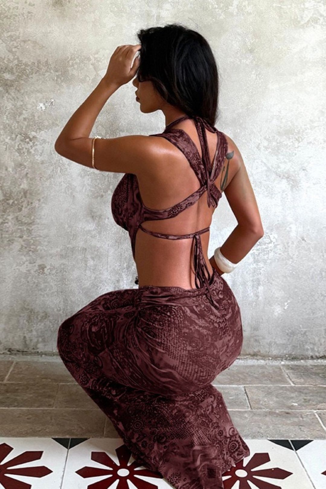 Sexy V-neck Halter Strap Beach Long Dress