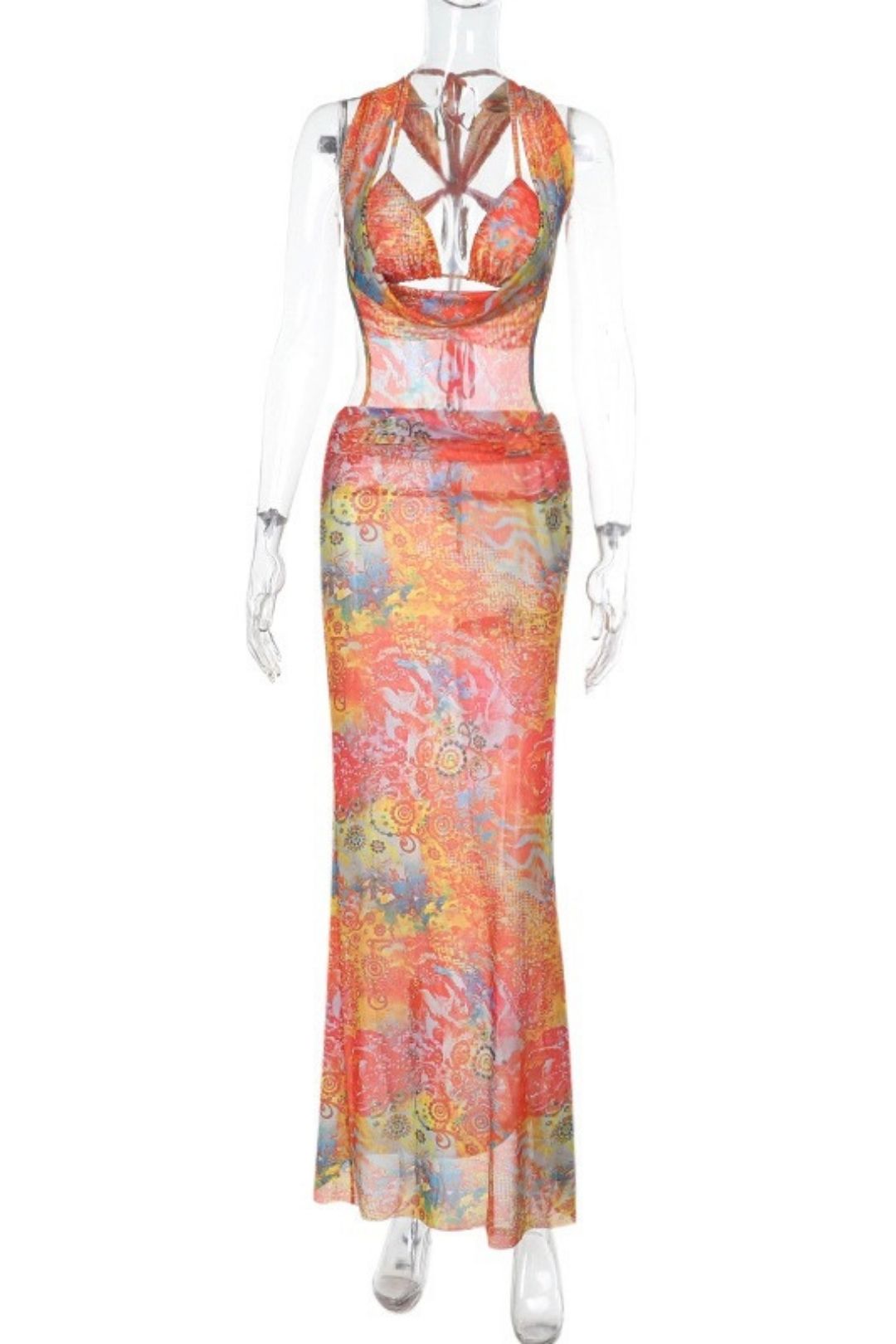 Sexy V-neck Halter Strap Beach Long Dress