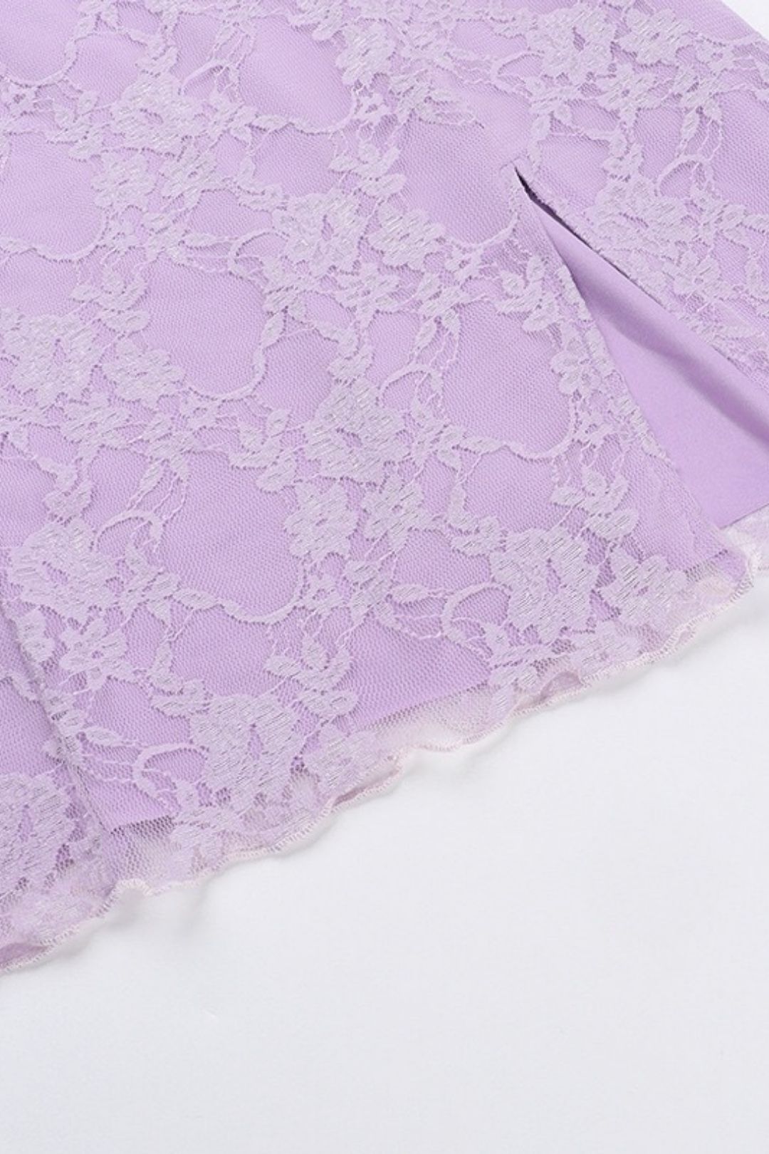 Spaghetti Strap Lace Patchwork Sexy Slit Dress