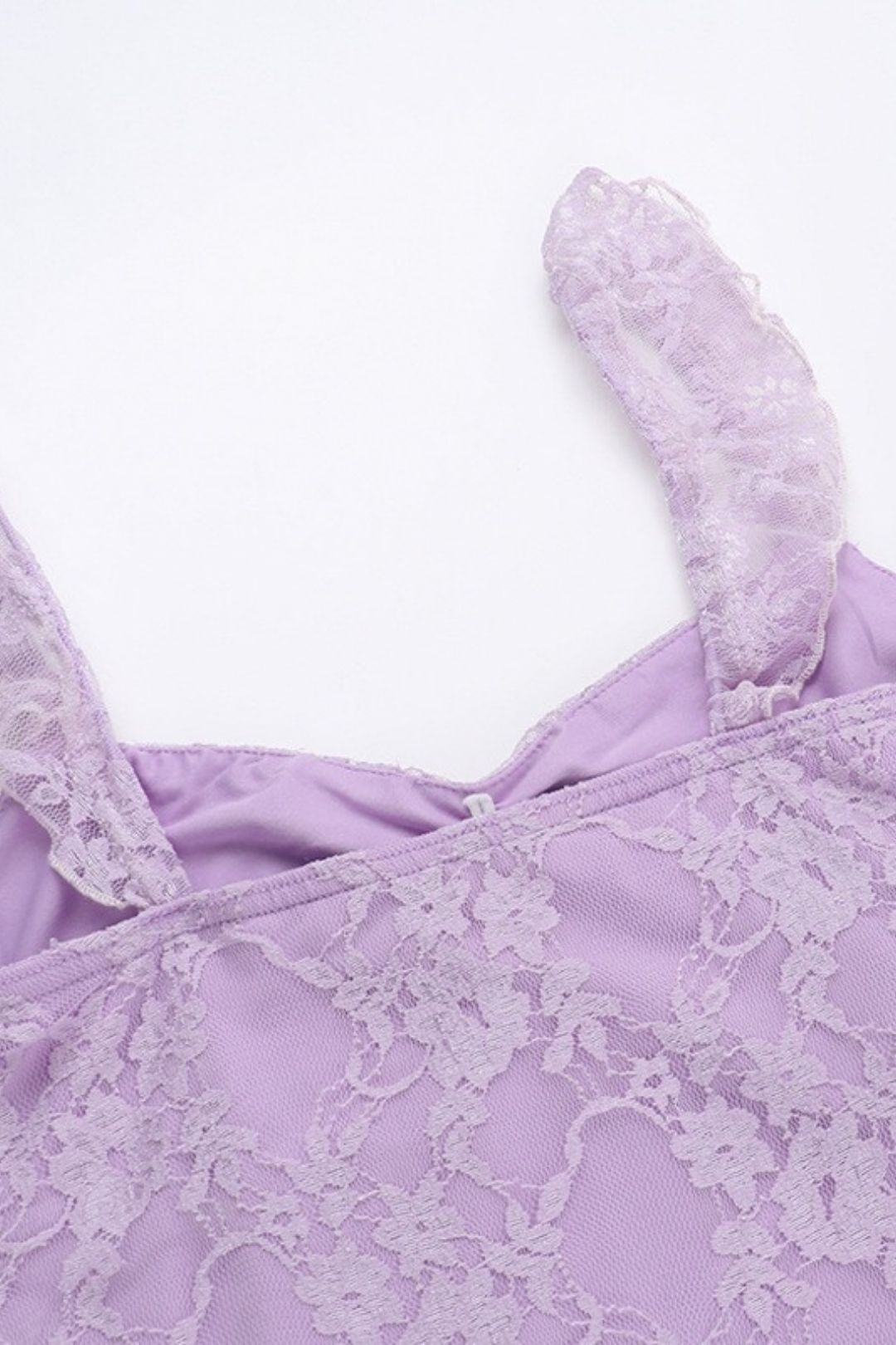 Spaghetti Strap Lace Patchwork Sexy Slit Dress