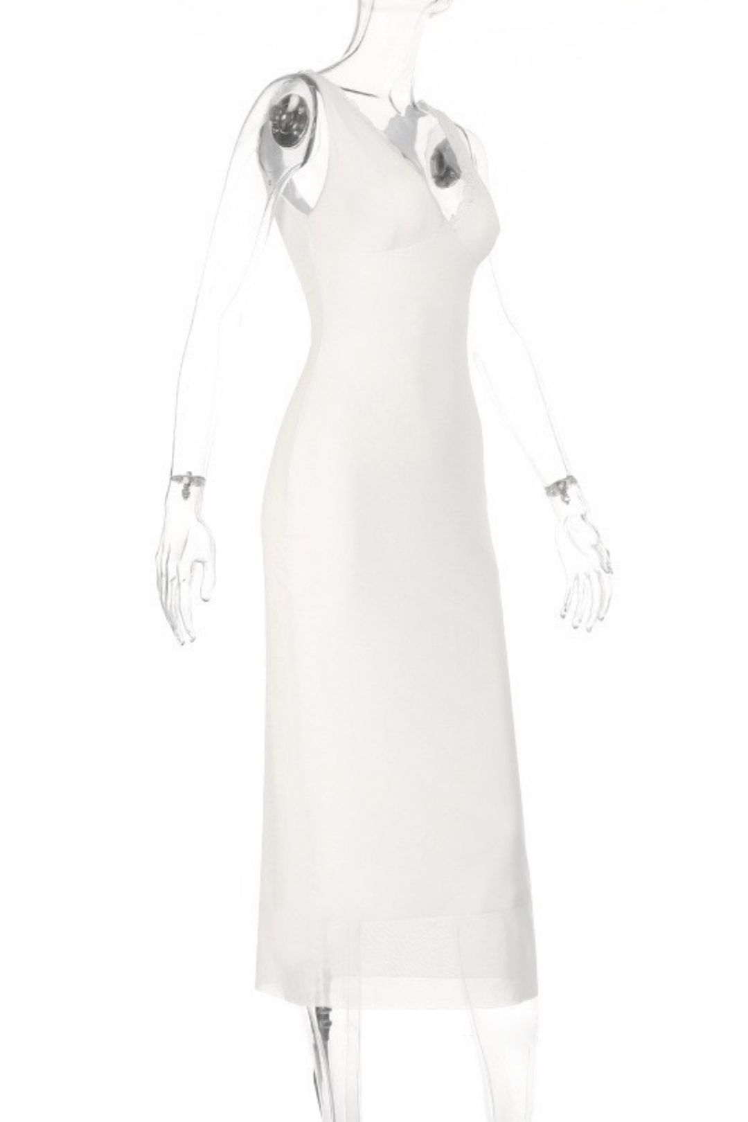 Sexy V-neck Lace-trimmed,backless,slim-fit Vest Dress