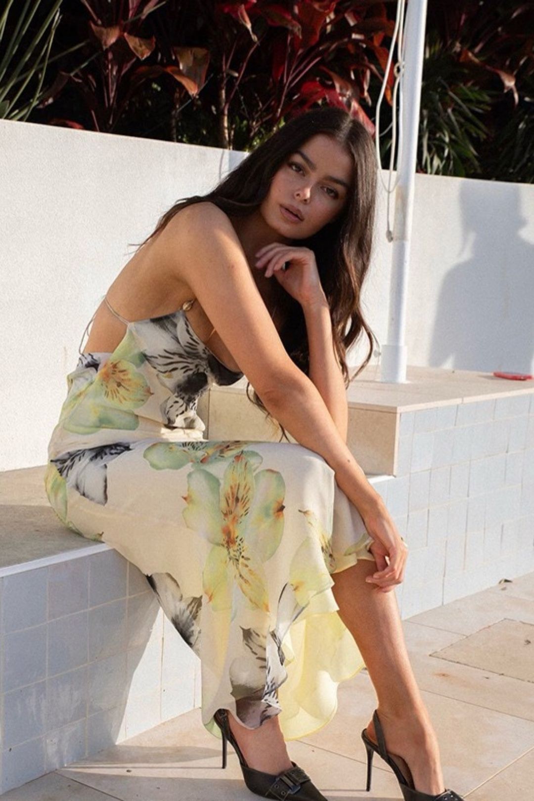 Sexy Printed Backless Vacation Suspender Dress