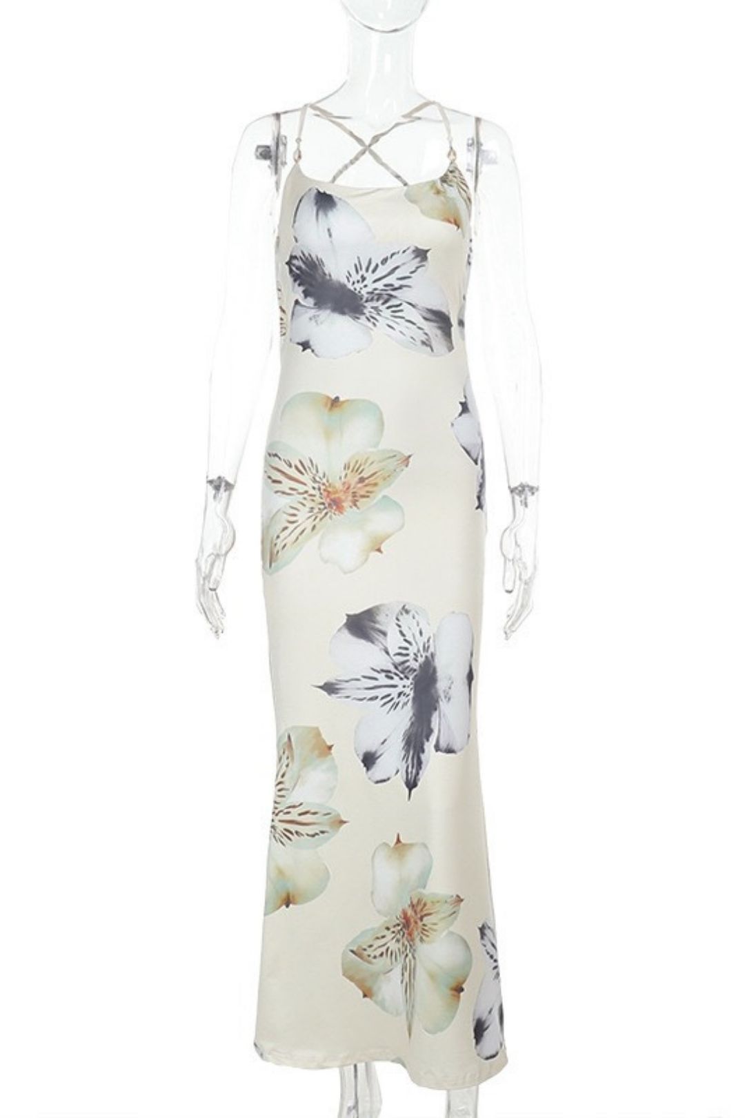 Sexy Printed Backless Vacation Suspender Dress
