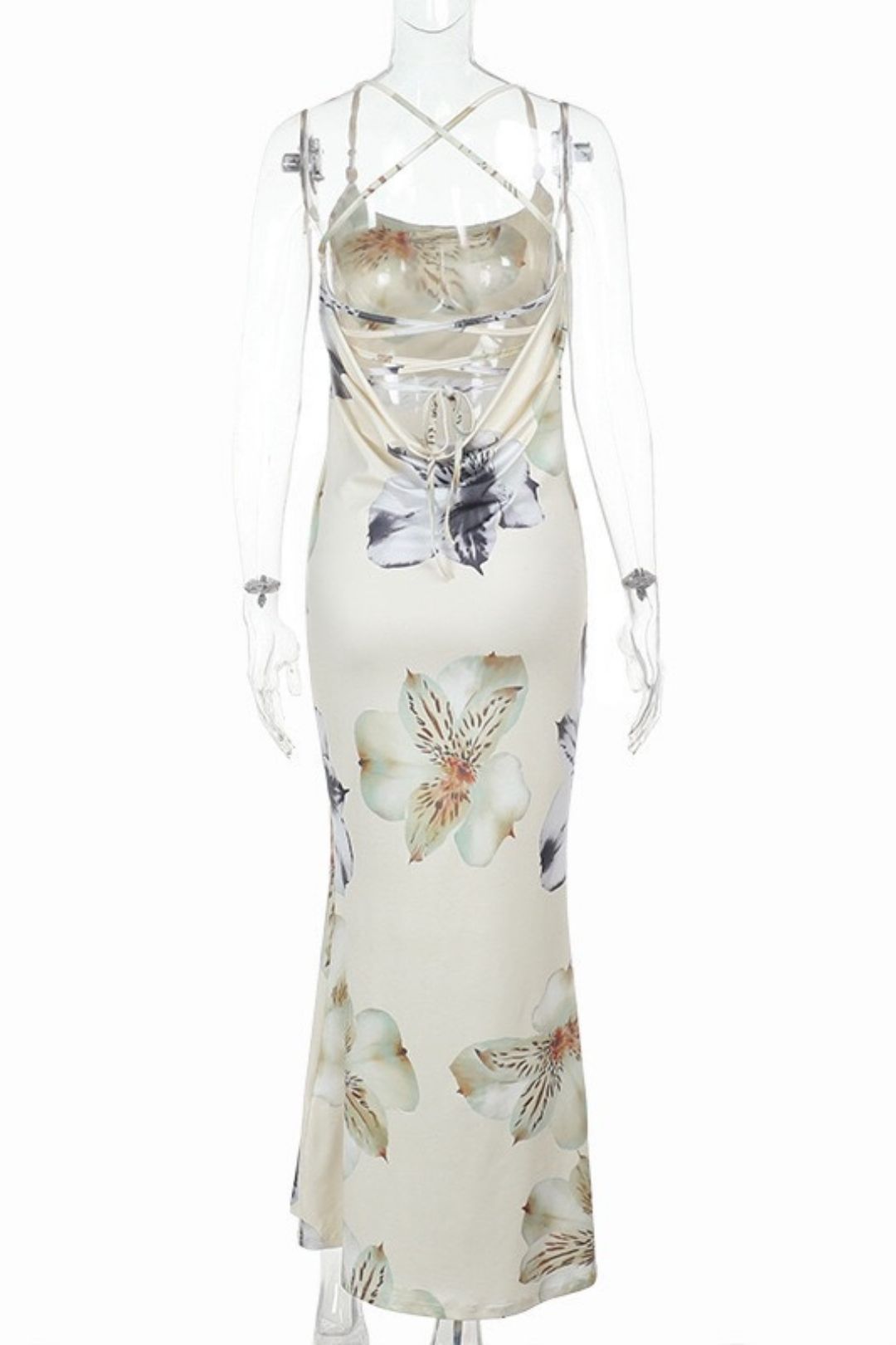 Sexy Printed Backless Vacation Suspender Dress