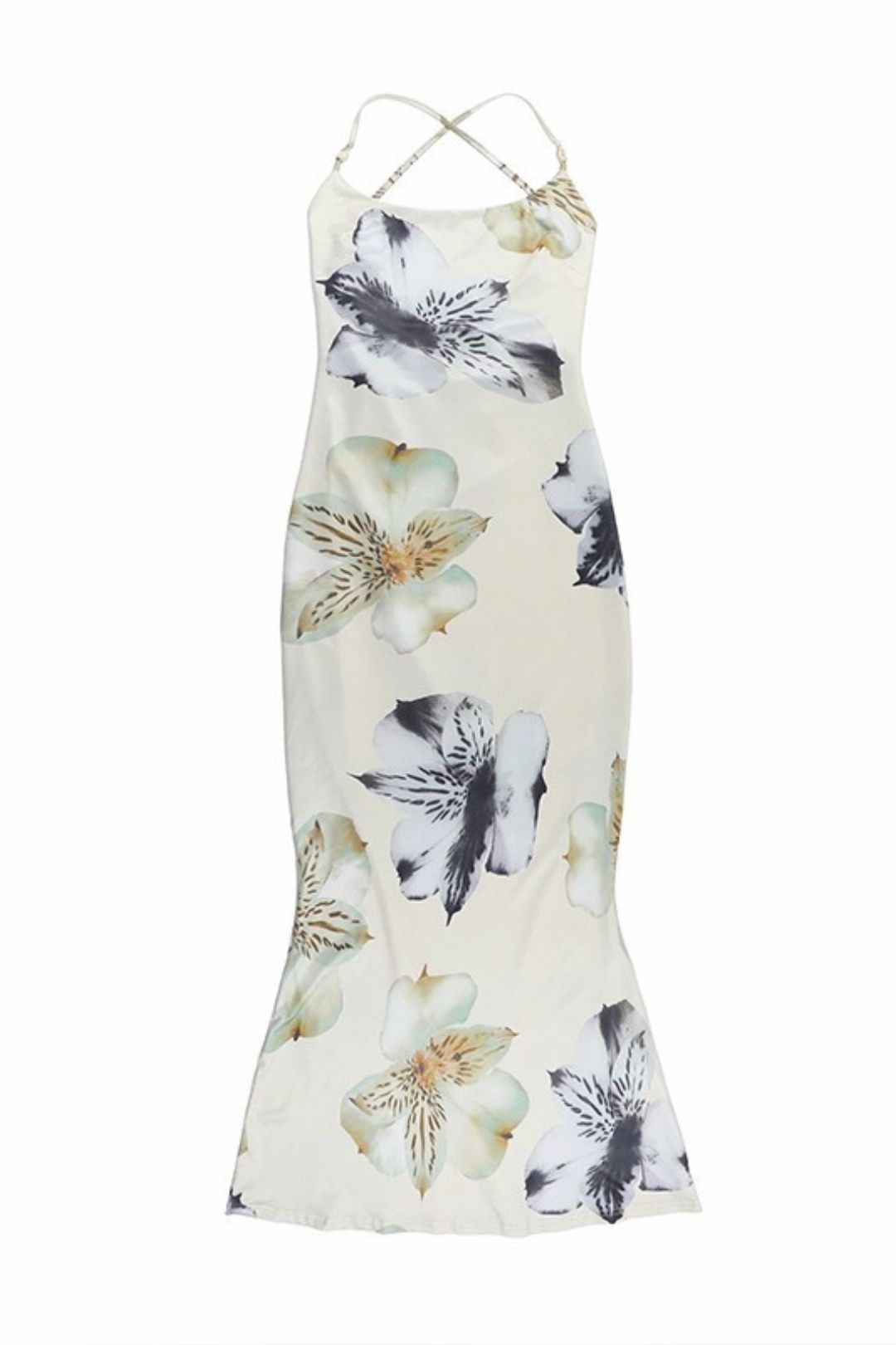Sexy Printed Backless Vacation Suspender Dress
