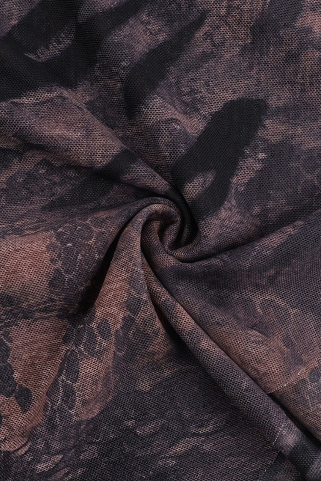 Sexy Hollowed-out Print Deep V Bust-enhancing Suspender Backless Dress