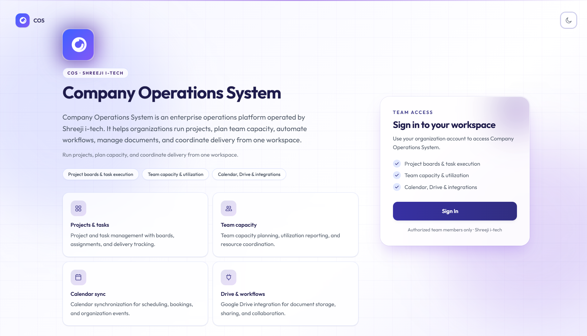 Company Operations System (COS)