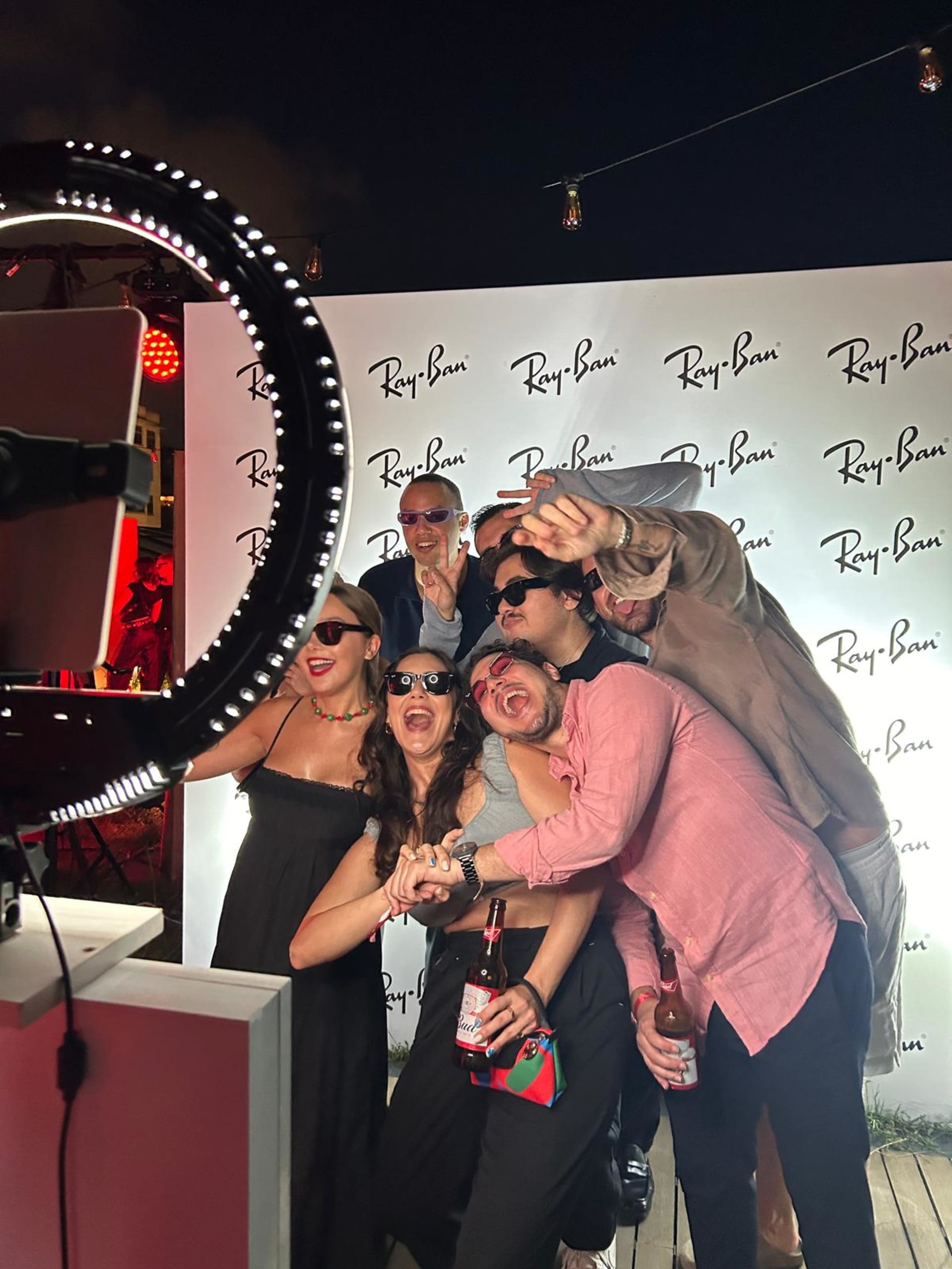 Guests using strip photo