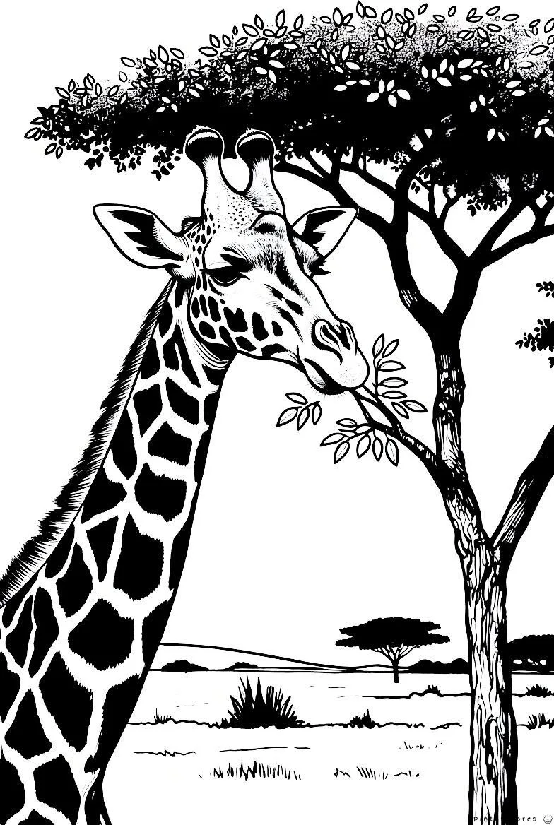 Cara de jirafa dibujo para colorear