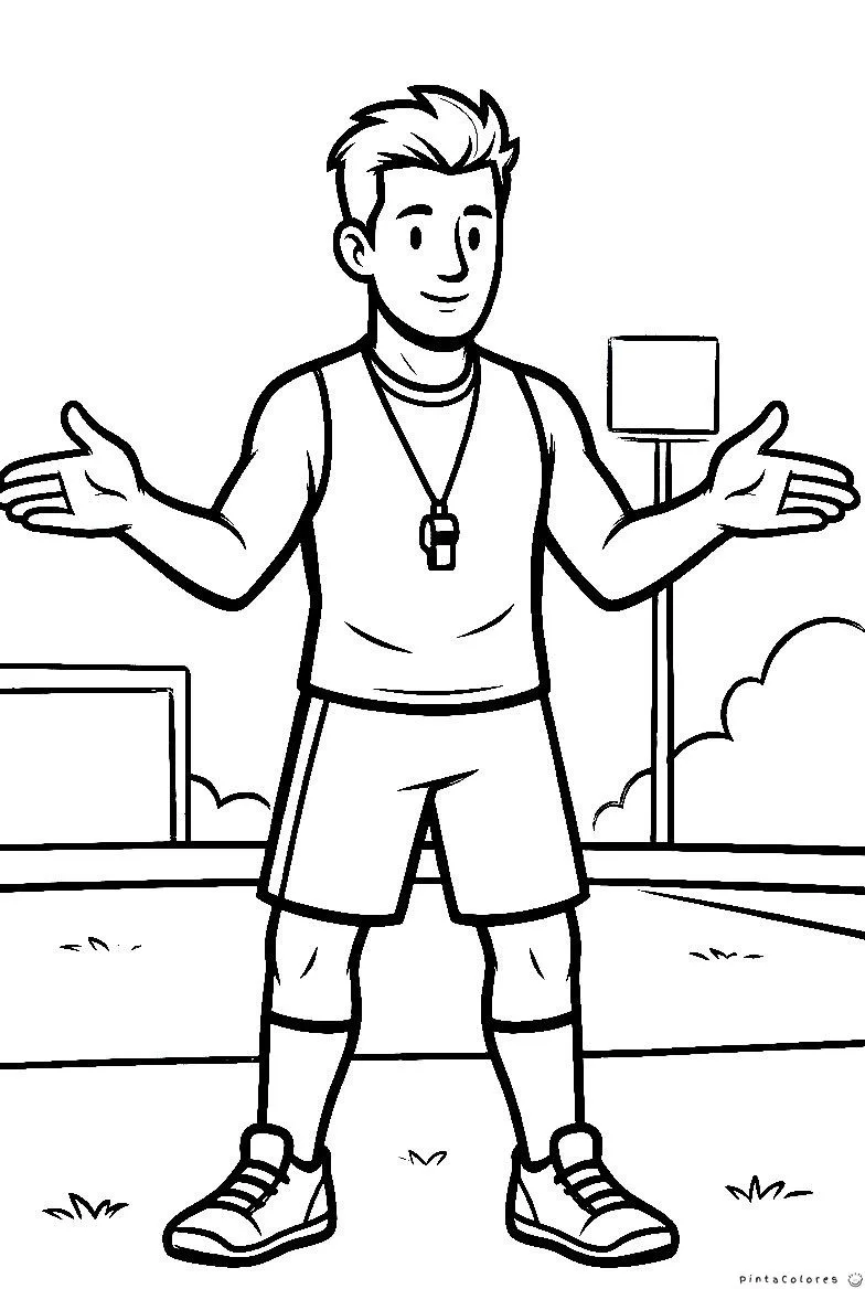 Árbitro sosteniendo silbato en partido de fútbol