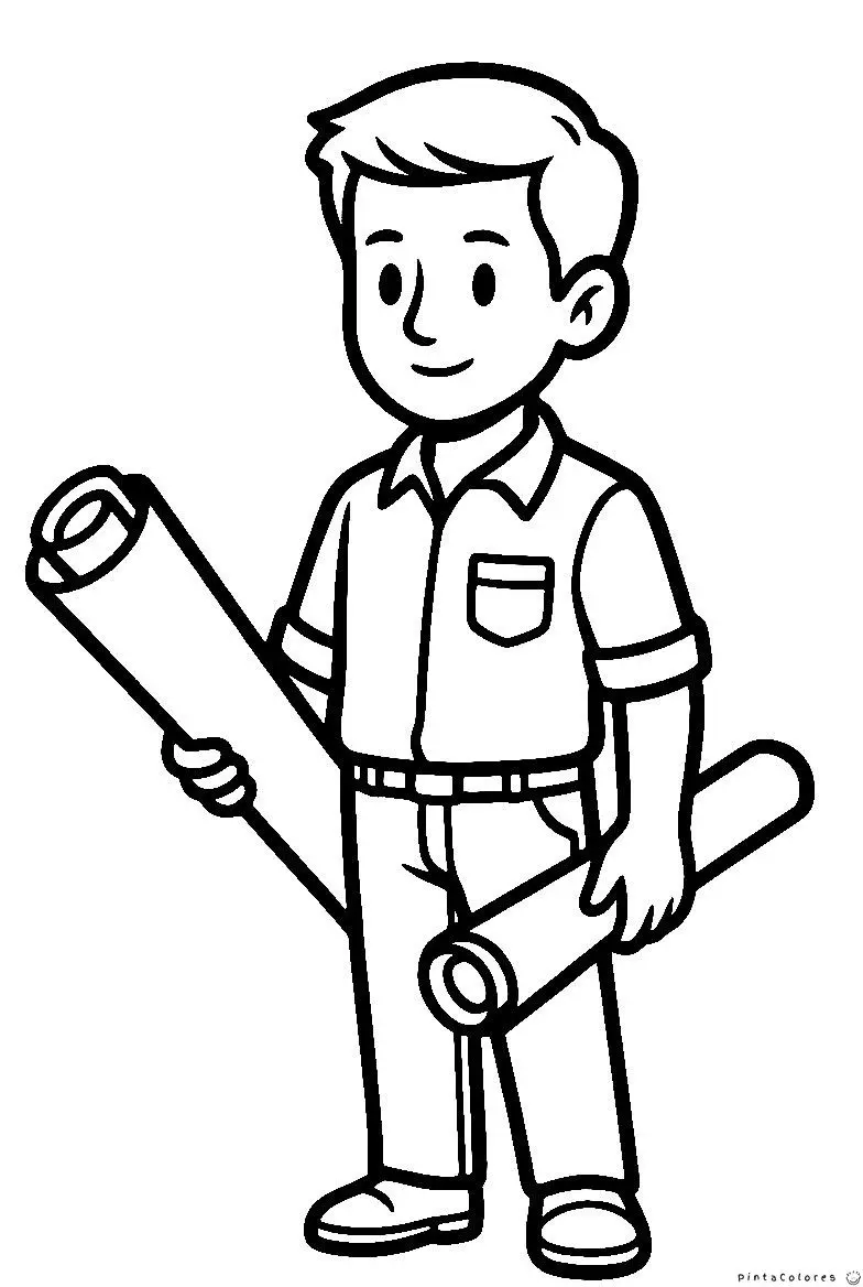 Arquitecto sosteniendo planos de construcción