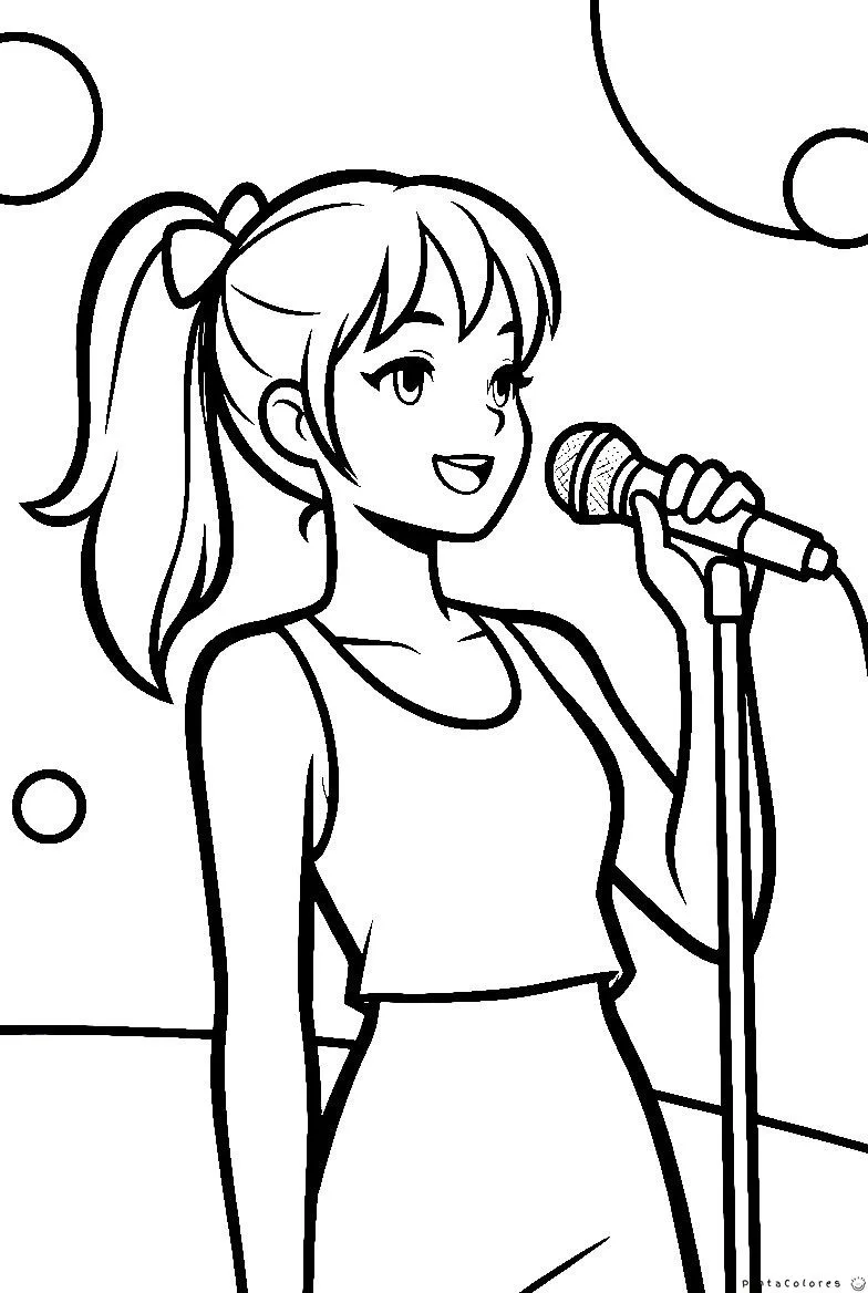 Cantante sosteniendo micrófono en el escenario