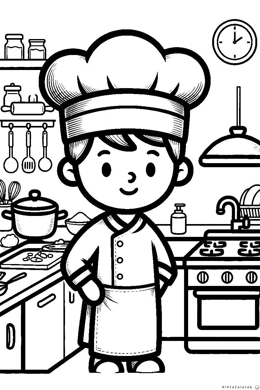 Chef profesional con gorro de cocina