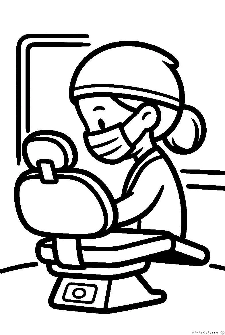 Dentista preparando instrumentos en el consultorio dental