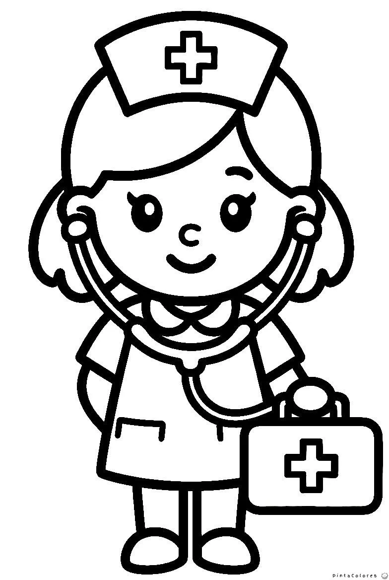 Enfermera sosteniendo botiquín médico