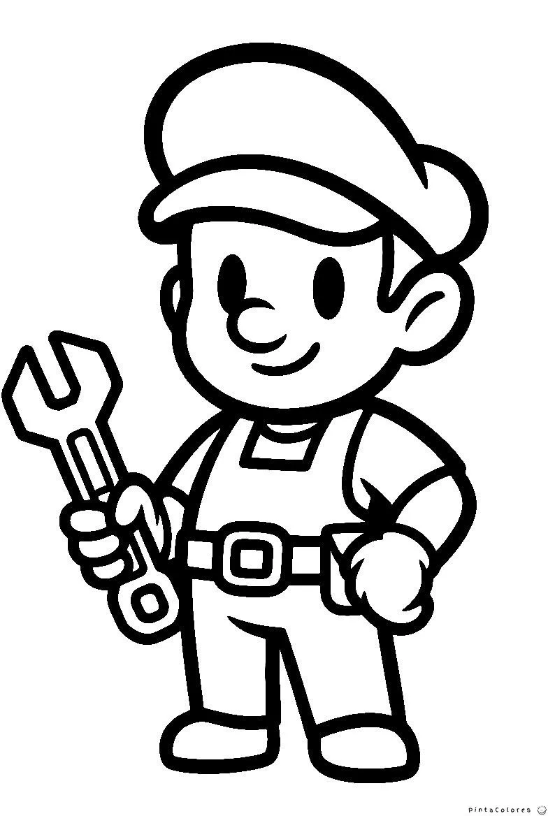 Fontanero sosteniendo llave inglesa