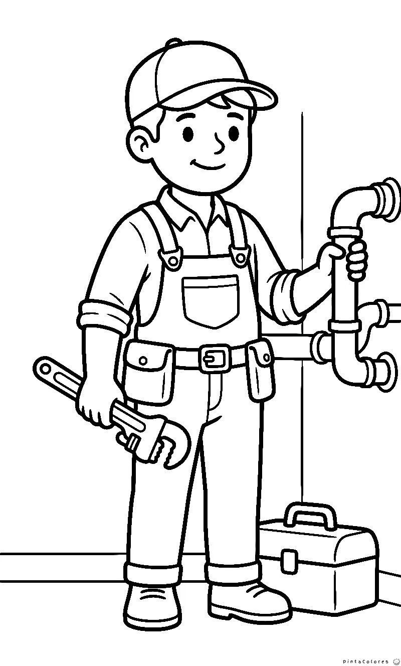 Fontanero arreglando una tubería