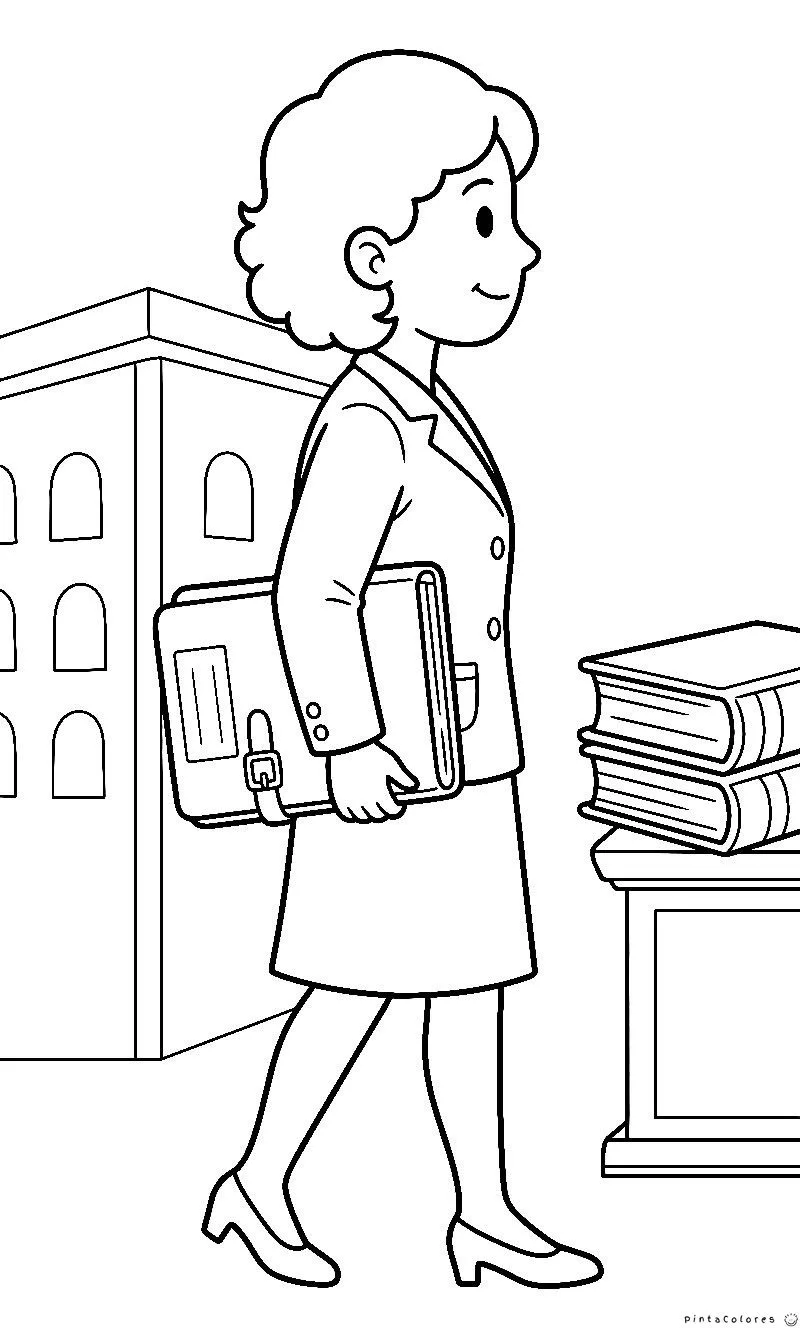 Ingeniera civil caminando con portafolio de planos