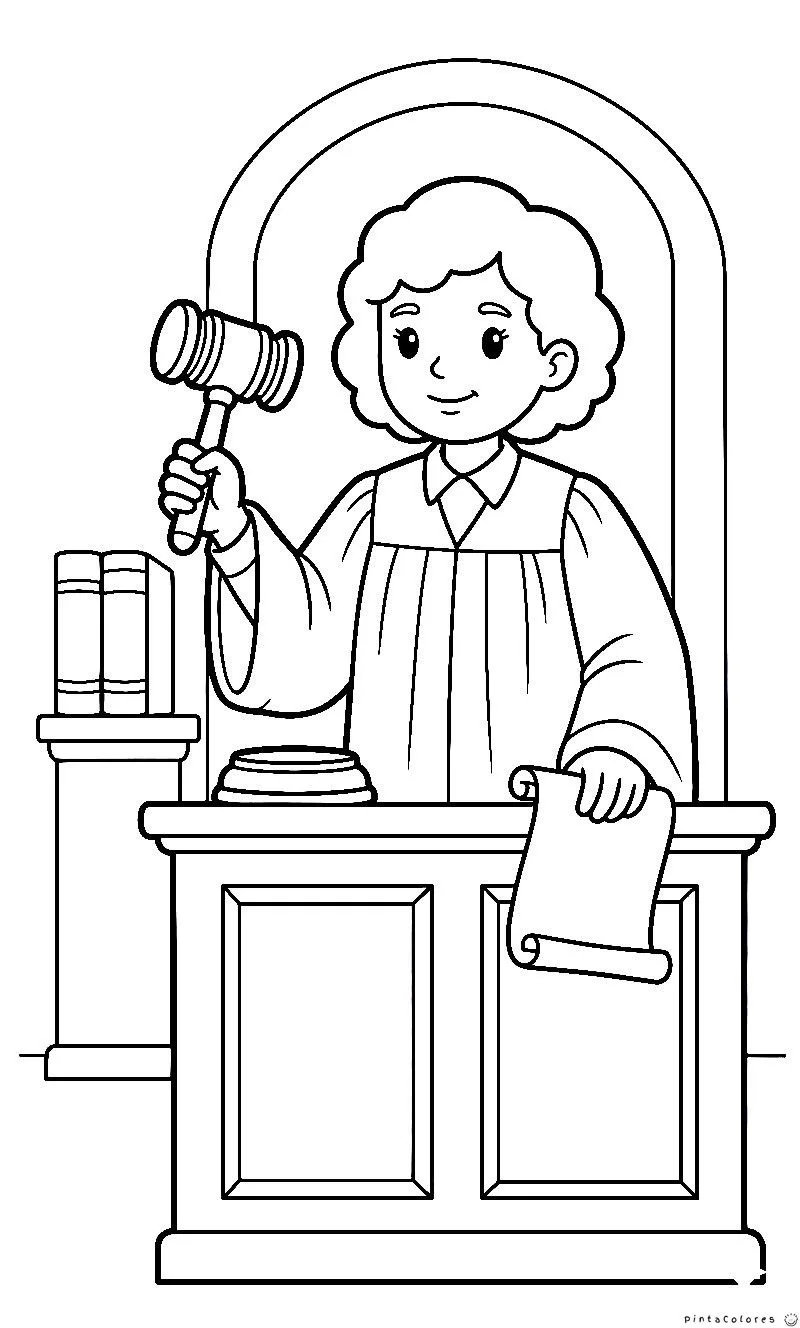 Juez con mazo en un tribunal