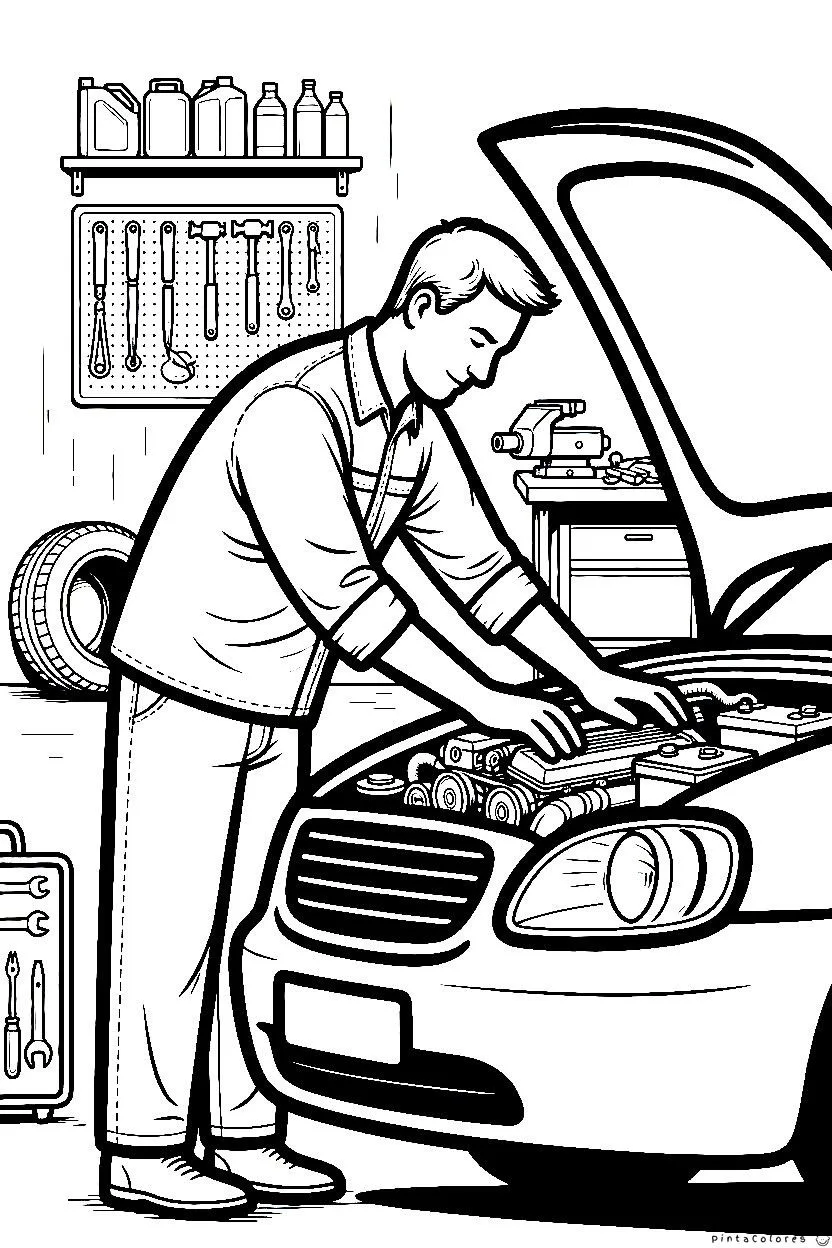 Mecánico reparando un automóvil