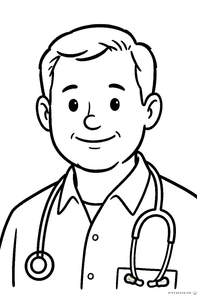 Médico con bata y estetoscopio