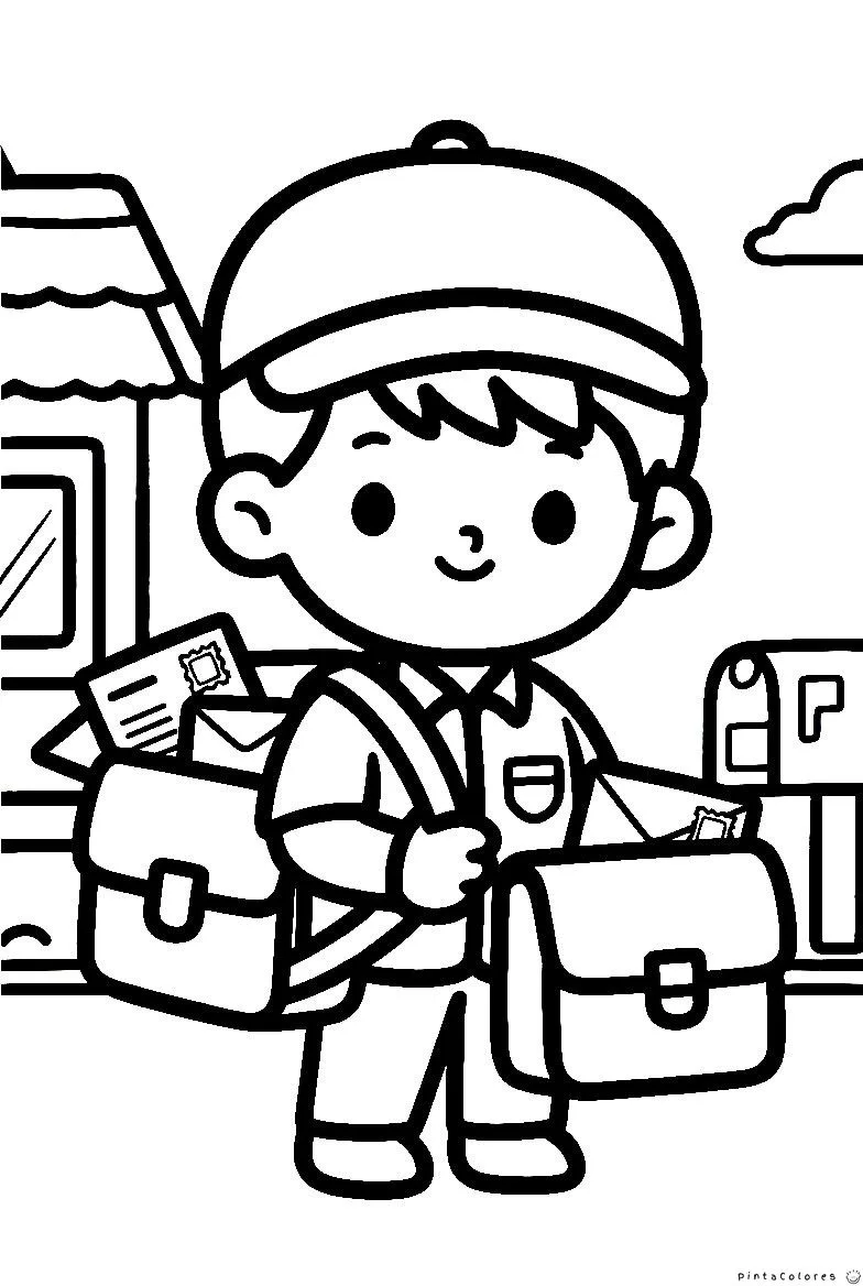 Mensajero llevando mochila de entregas