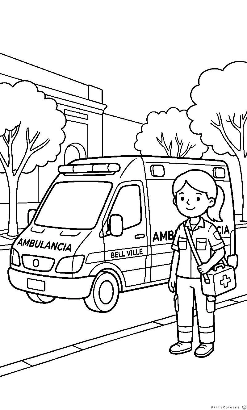 Paramédica con botiquín de primeros auxilios