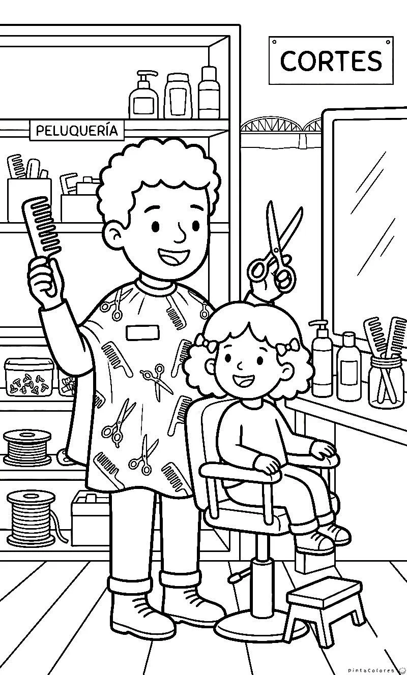 Peluquero usando tijeras para cortar cabello